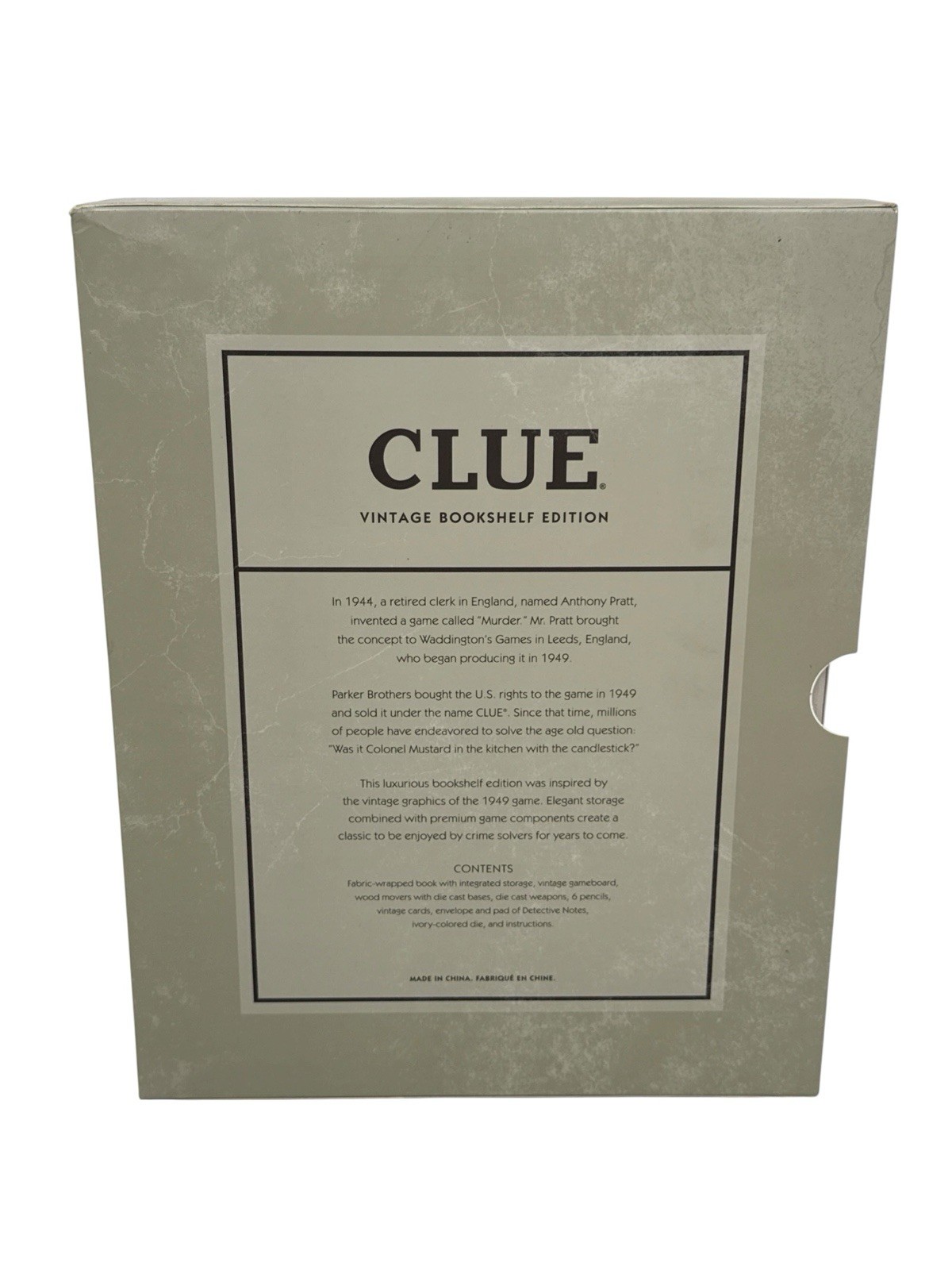 Clue Vintage Bookshelf Edition Board Game Parker Brothers WS Game Company