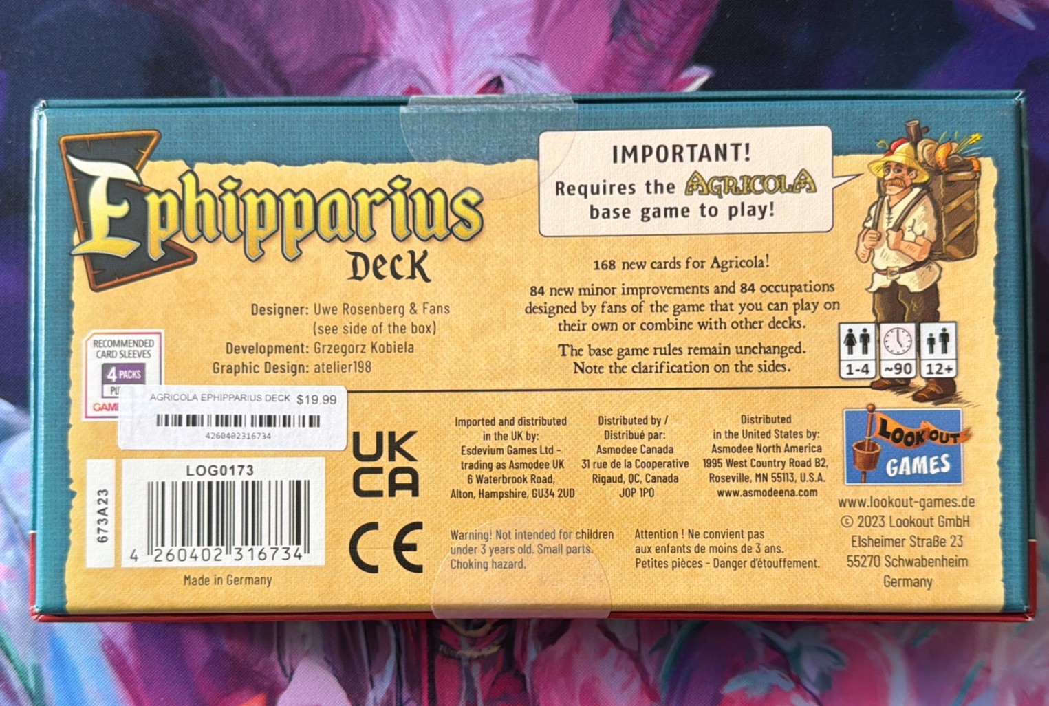 New Sealed Agricola Ephipparius Deck Lookout Games Uwe Rosenberg