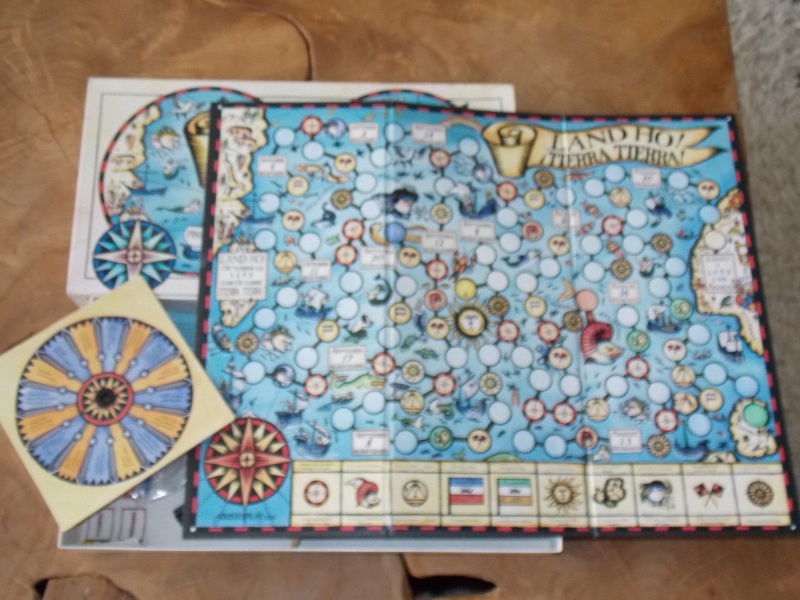 Land Ho! Board Game Tierra Discovery of America Spanish English Aristoplay Compl