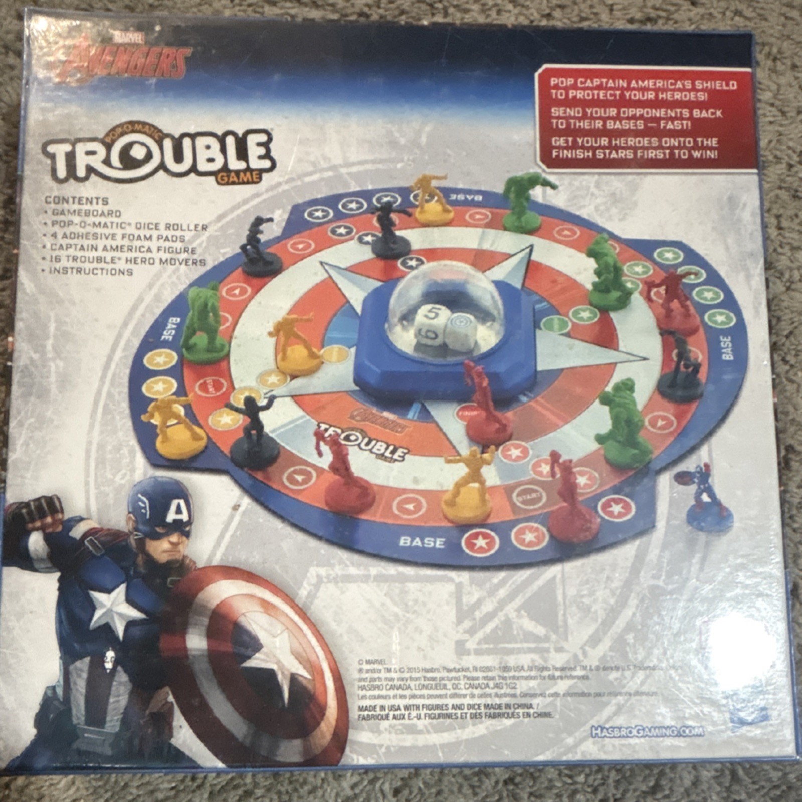 Hasbro Trouble: Marvel Avengers Board Game w/ Pop-O-Matic Dice Roller