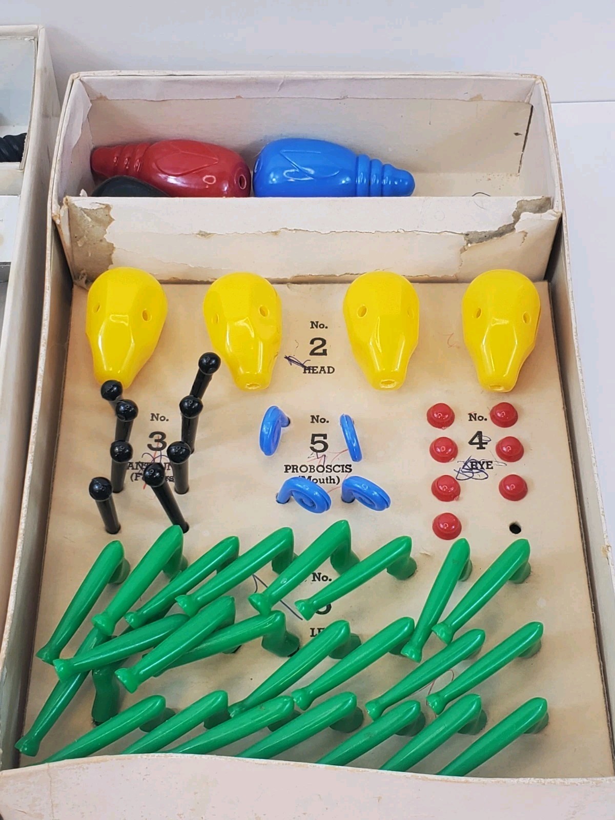 2 Cootie Build A Cootie Bug Games From the 50s & 60s Missing 1 Eye