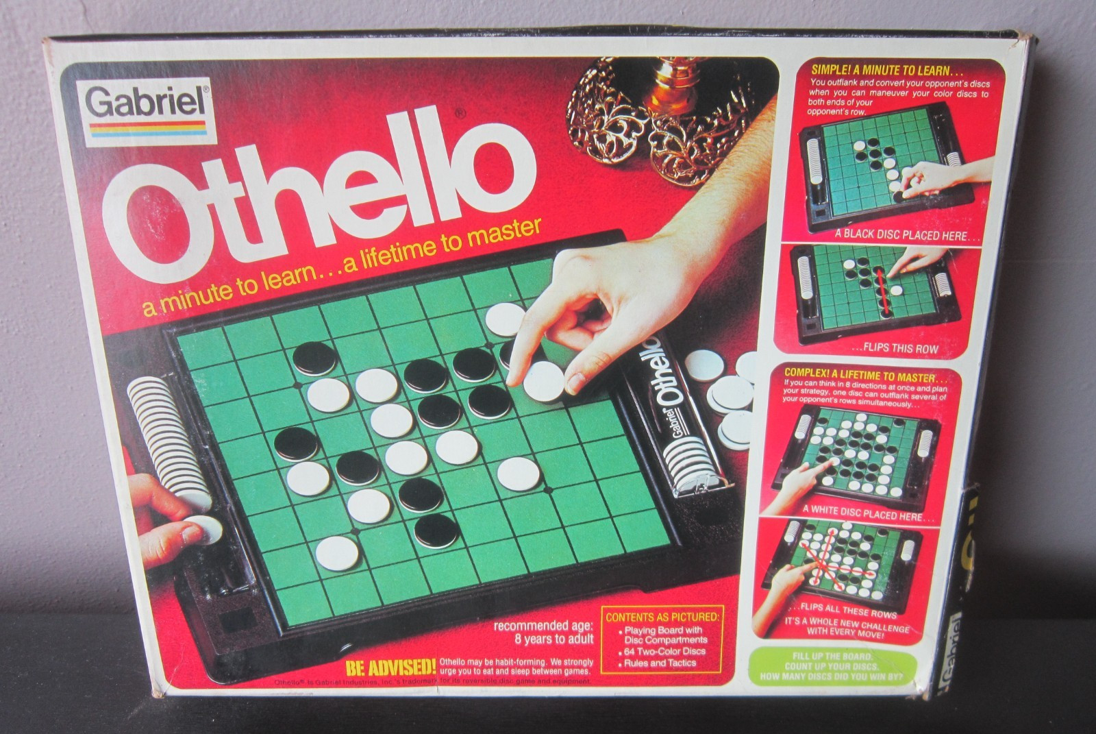 Complete Vintage 1975 Gabriel OTHELLO BOARD GAME w/ All Two-color discs Strategy