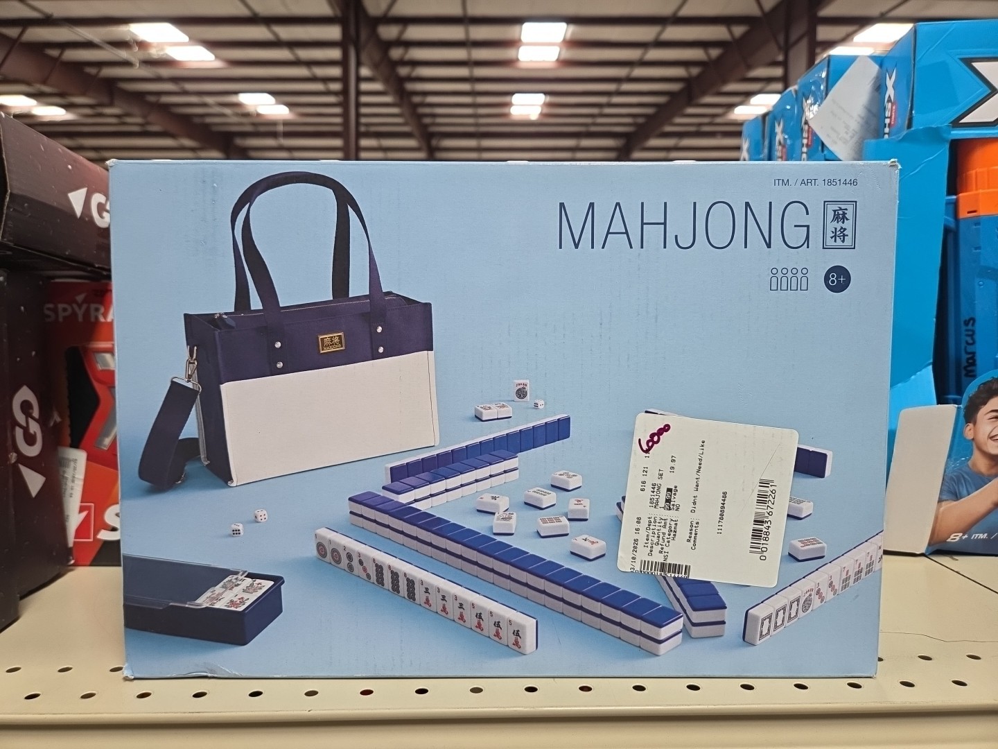 Mahjong Set With Carrier Tote Bag with Shoulder Strap Winning Solution American