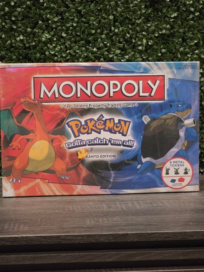 Monopoly Pokemon Kanto Edition Board Game with 6 Metal Tokens – New Sealed