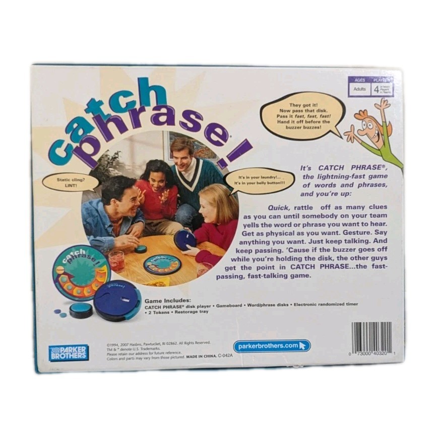 Catch Phrase Game Parker Brothers Only At Target Party Adults Board EUC NM