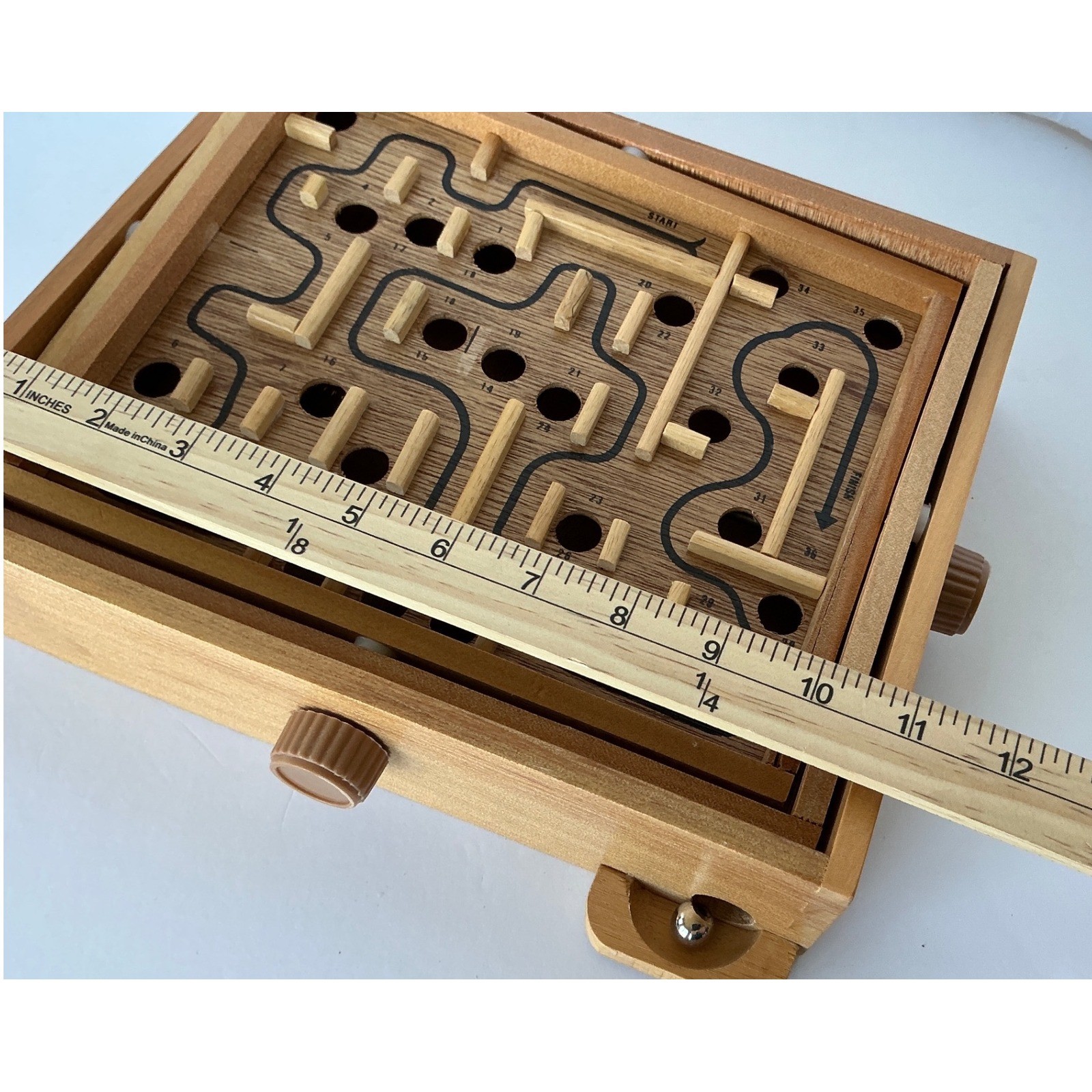 Dayton Hudson Vintage 1993 Labyrinth Wooden Maze Game Skill Challenge One Marble