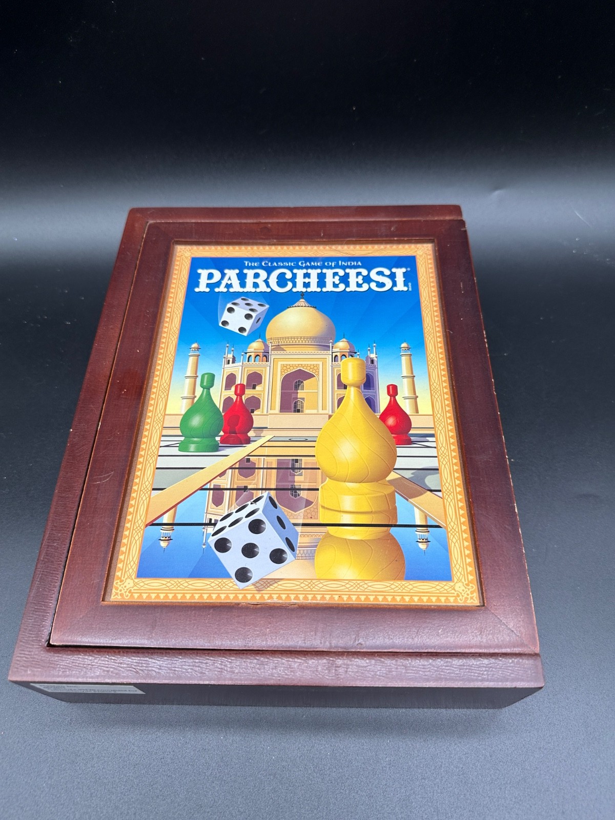 Bookshelf Edition in Wood Box of Board Game Parcheesi 2011 COMPLETE