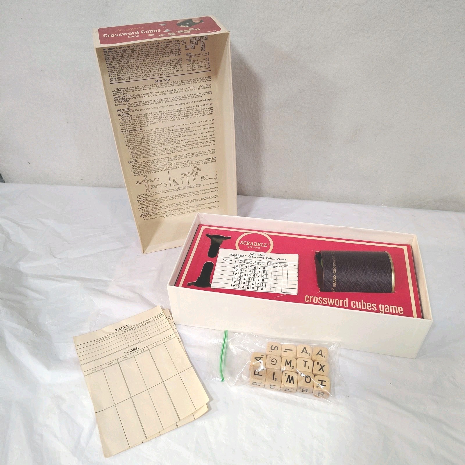 Scrabble Crossword Cubes Board Game Selchow & Righter No. 93 Vintage 1968