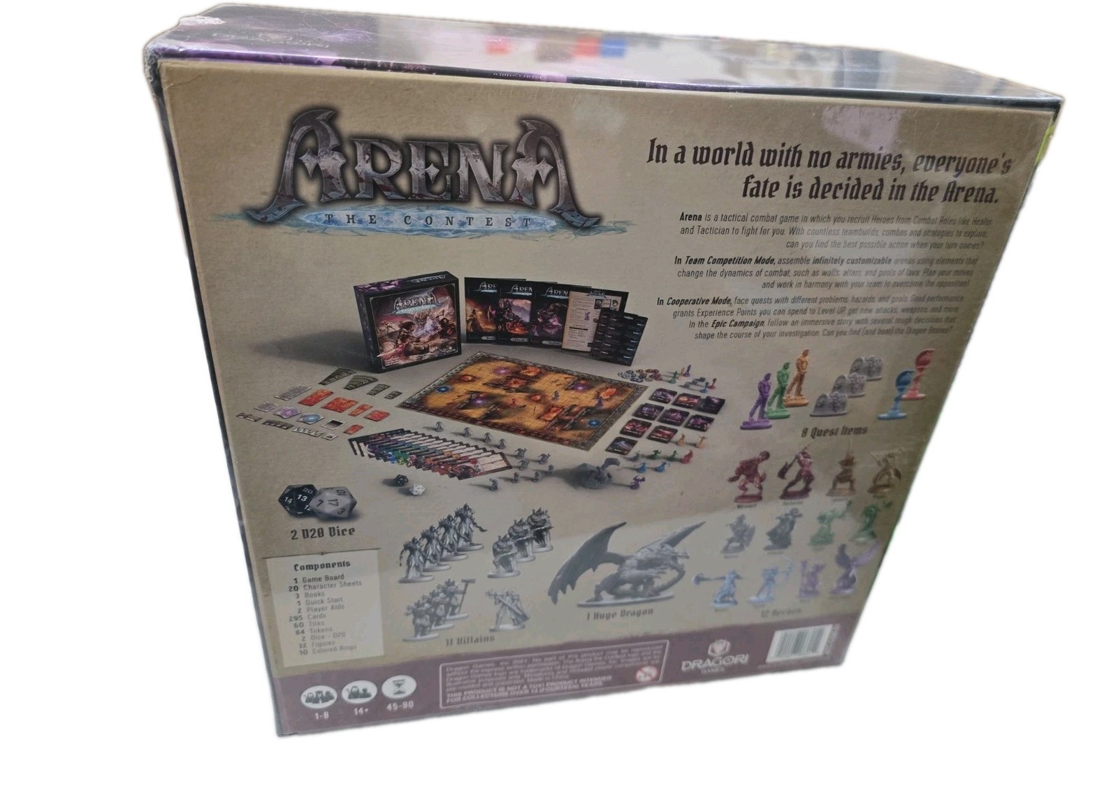 Arena The Contest Board Game Factory Sealed New Dragori Games 1-8 Players SEALED