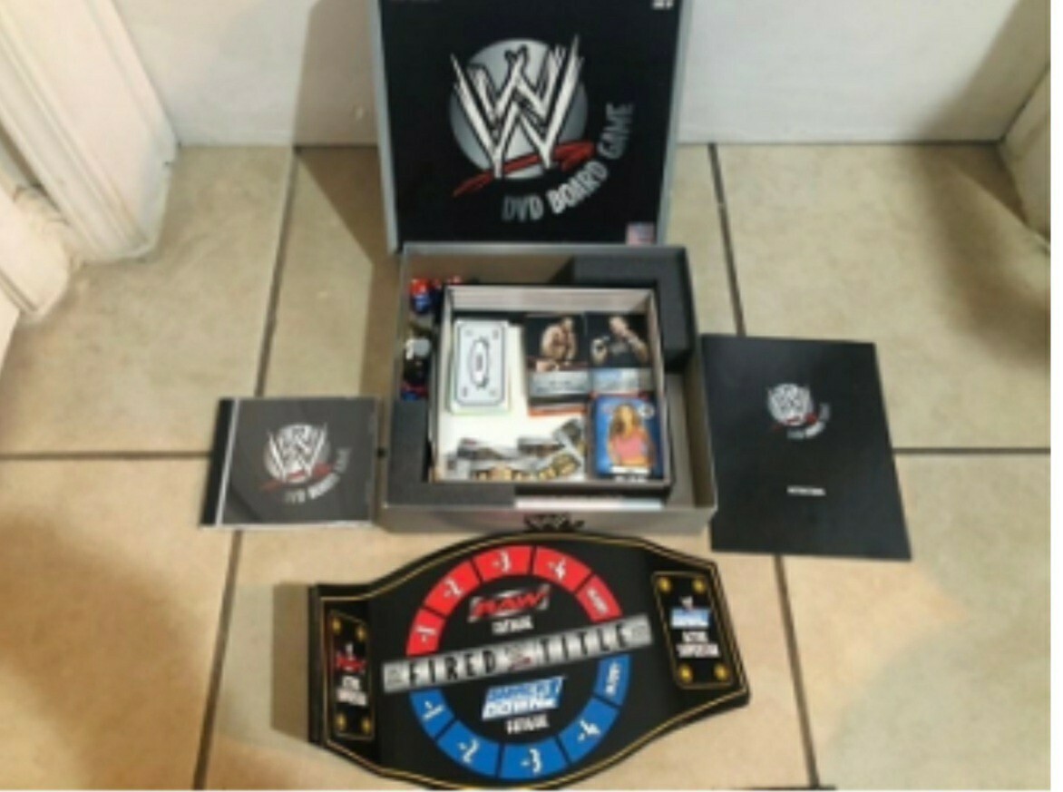 WWE Wrestling DVD Board Game – 1st Edition- RAW/Smackdown All Pieces Are There!