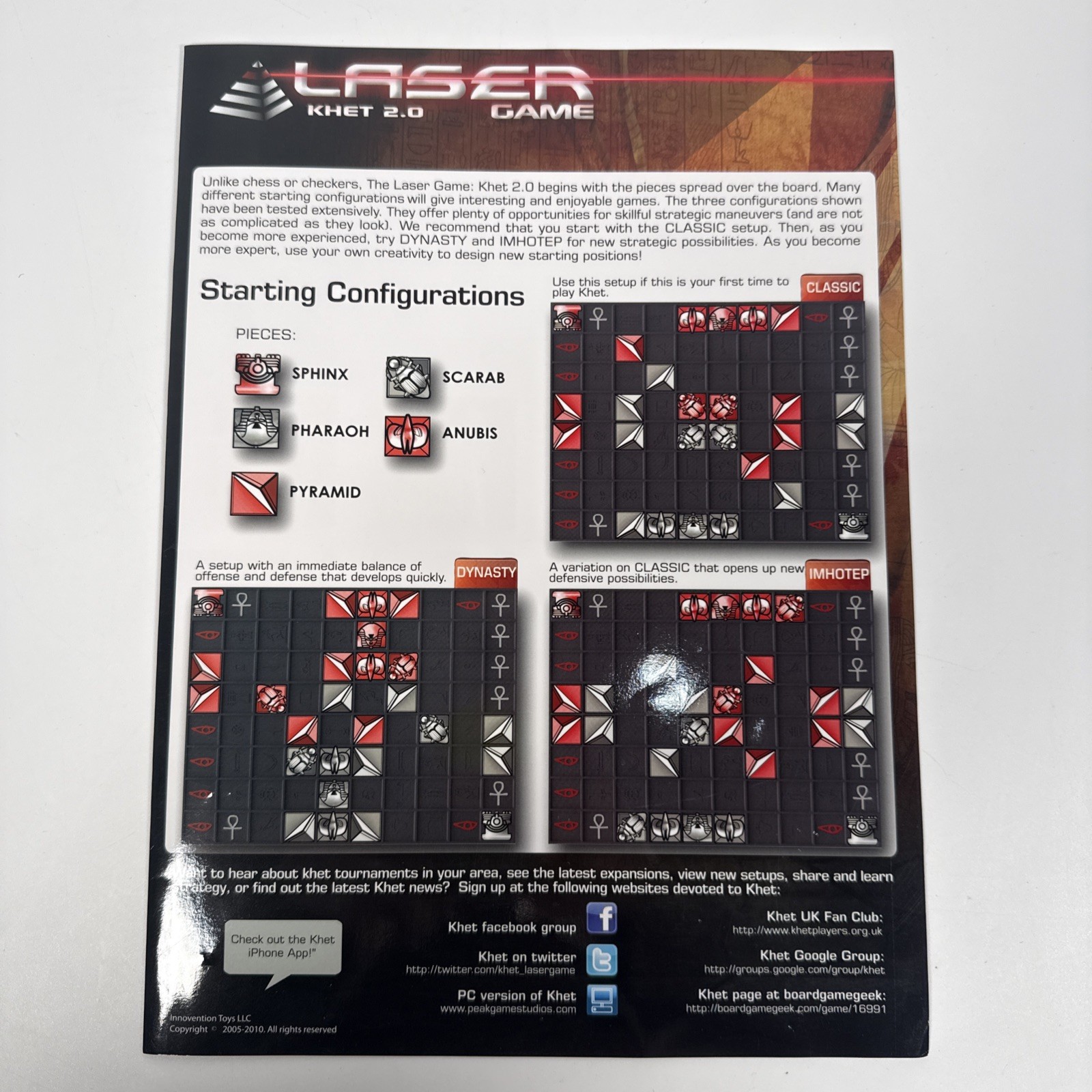 Khet 2.0 Laser Strategy Board Game – Mensa Select Winner – Working