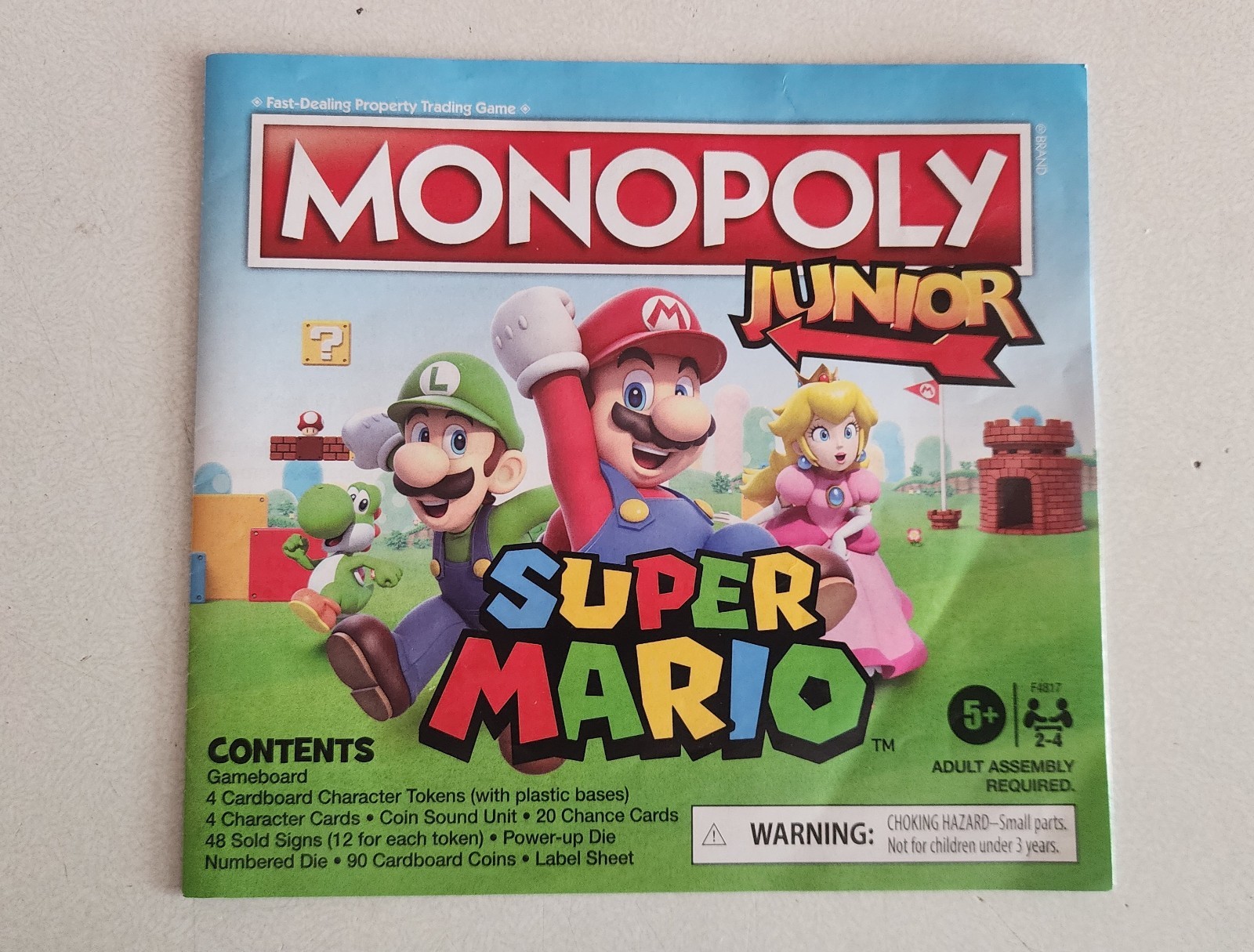 Monopoly Junior Super Mario Edition Board Game, Fun Kids’ Ages 5 and Up, Explore