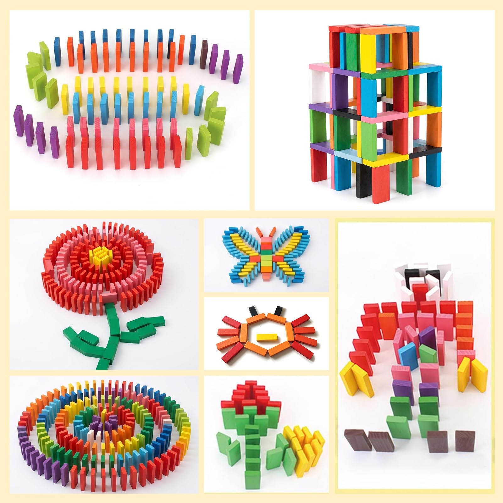 BigOtters Dominos Set for Kids,360 PCS Dominoes Medium, [Multiple Colors]