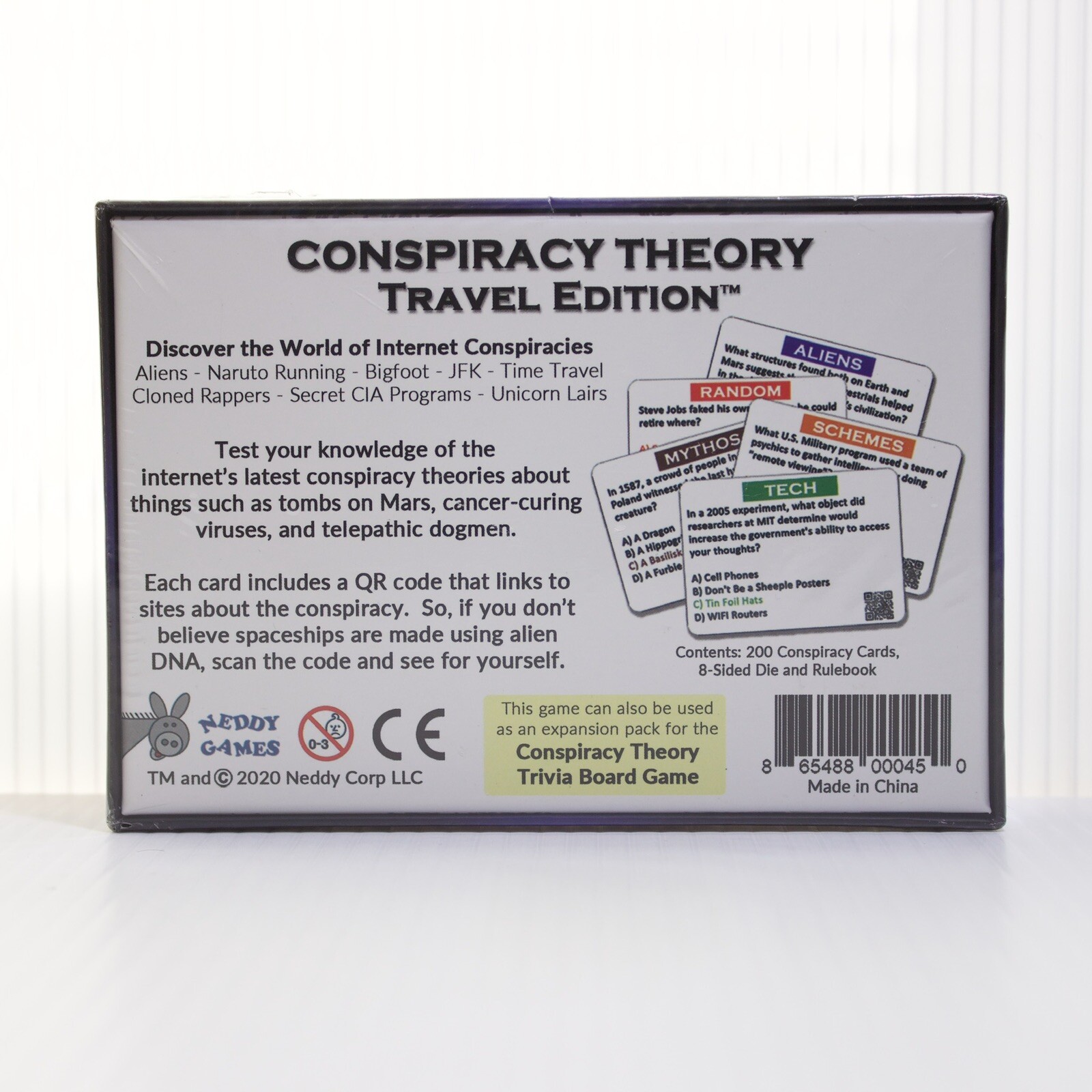 Conspiracy Theory Travel Edition 2020 Neddy Trivia Board Game, New & Sealed
