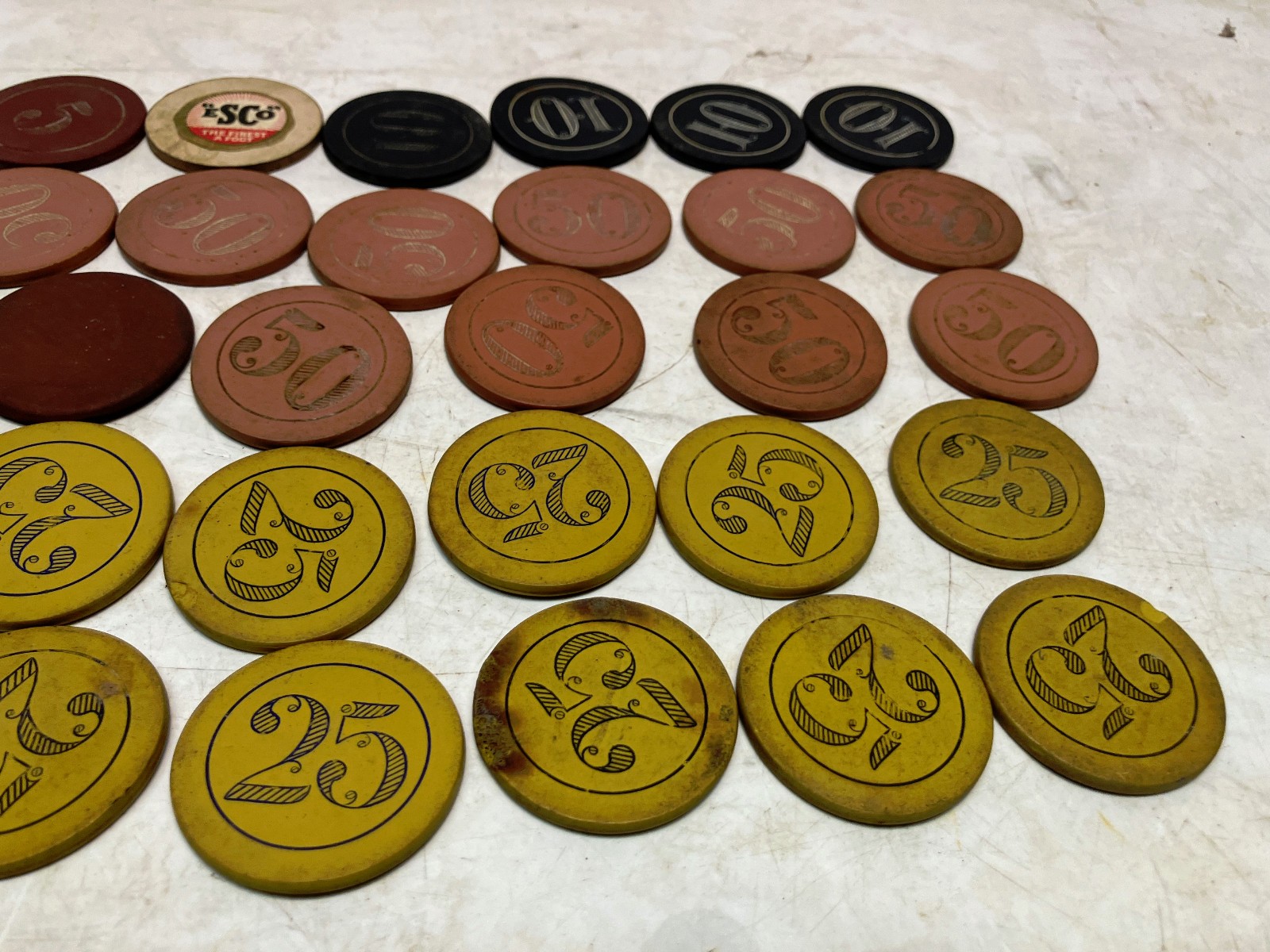 vintage poker chips, 38f free shipping