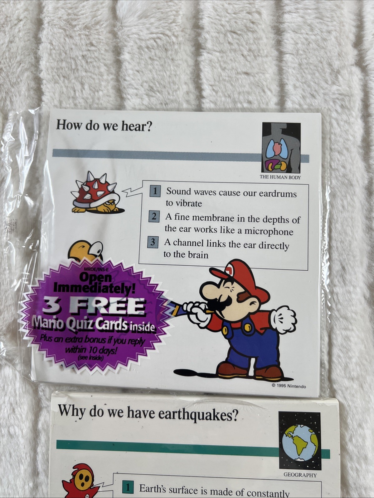 Vintage 1995 Mario Quiz Cards By Atlas Editions Sealed Trivia One Set In Mailer