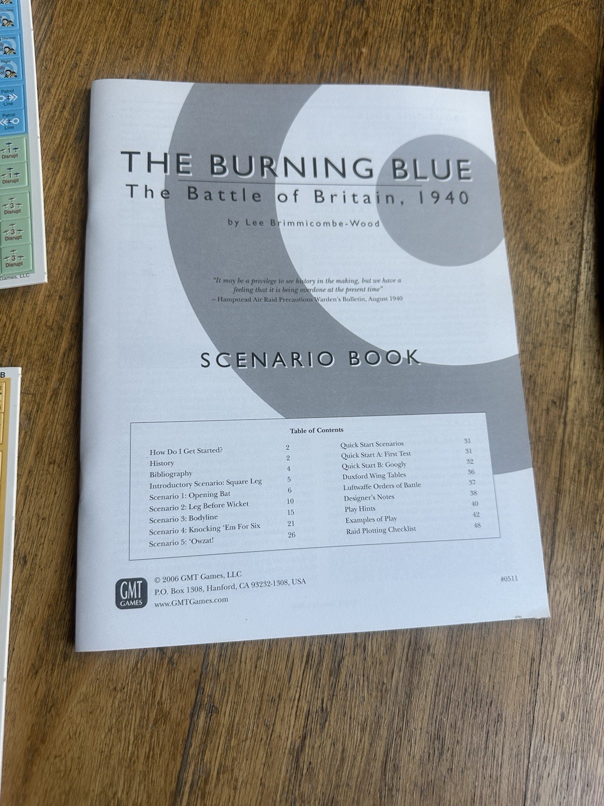GMT The Burning Blue Battle of Britain, 1940 War Game – Sealed Cards – UNPUNCHED