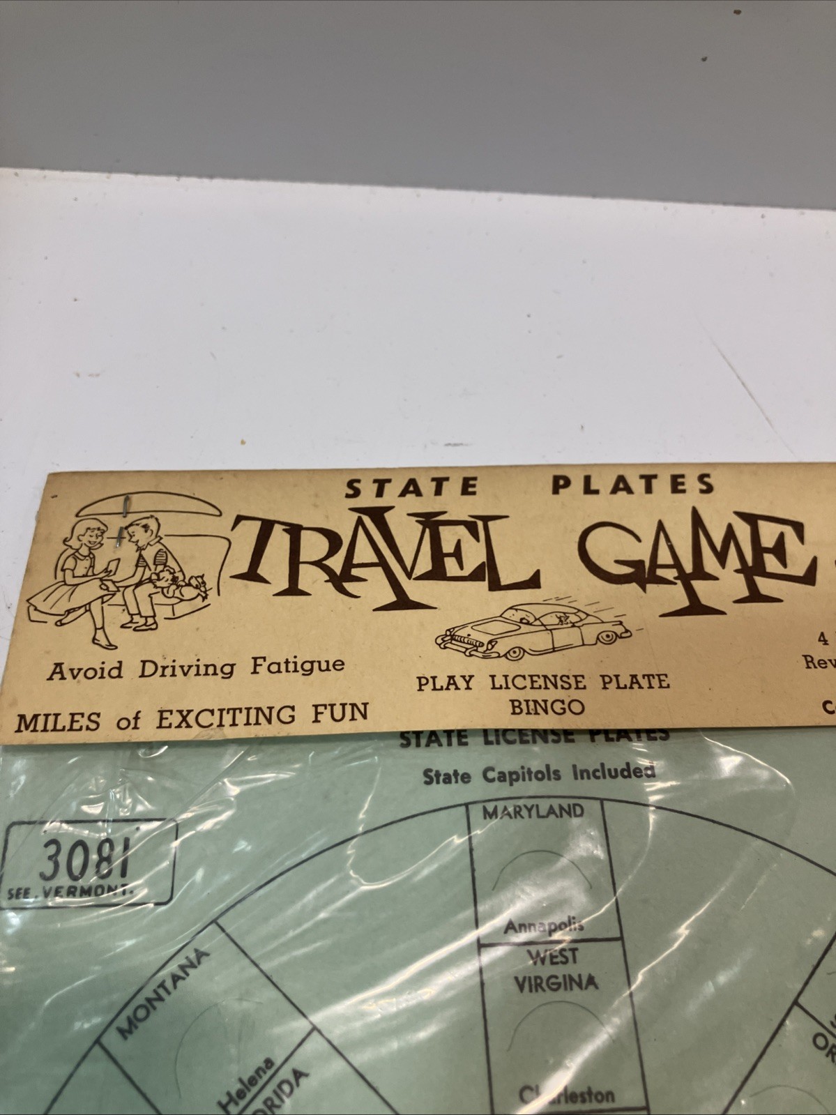 Vintage 1950s/60s Dumas Products License Number Plate Game Family travel set