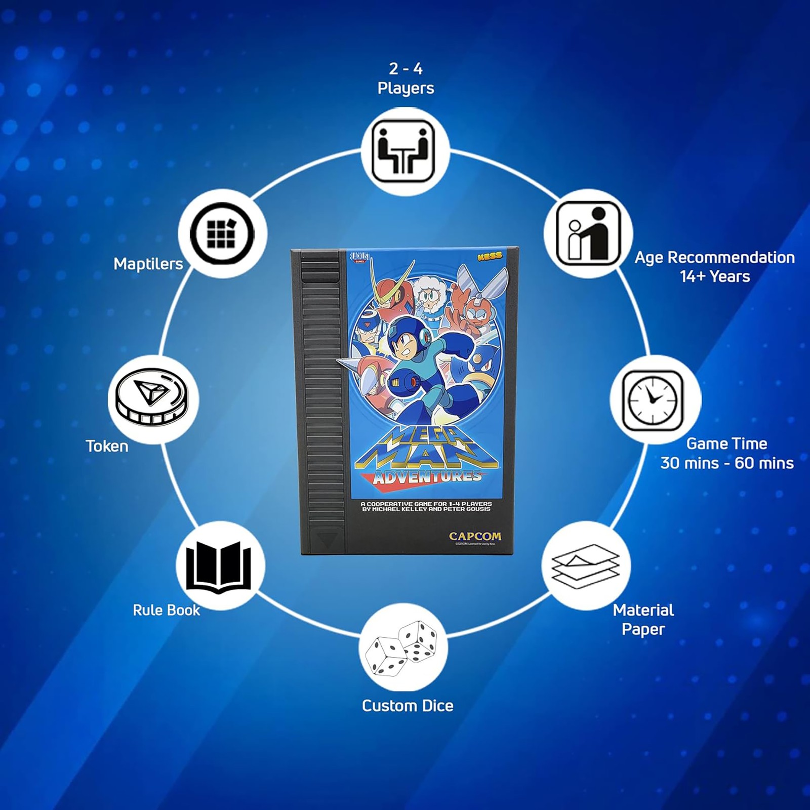 KESS: Mega Man: Adventures – Battle Board Game, Card & Dice Management