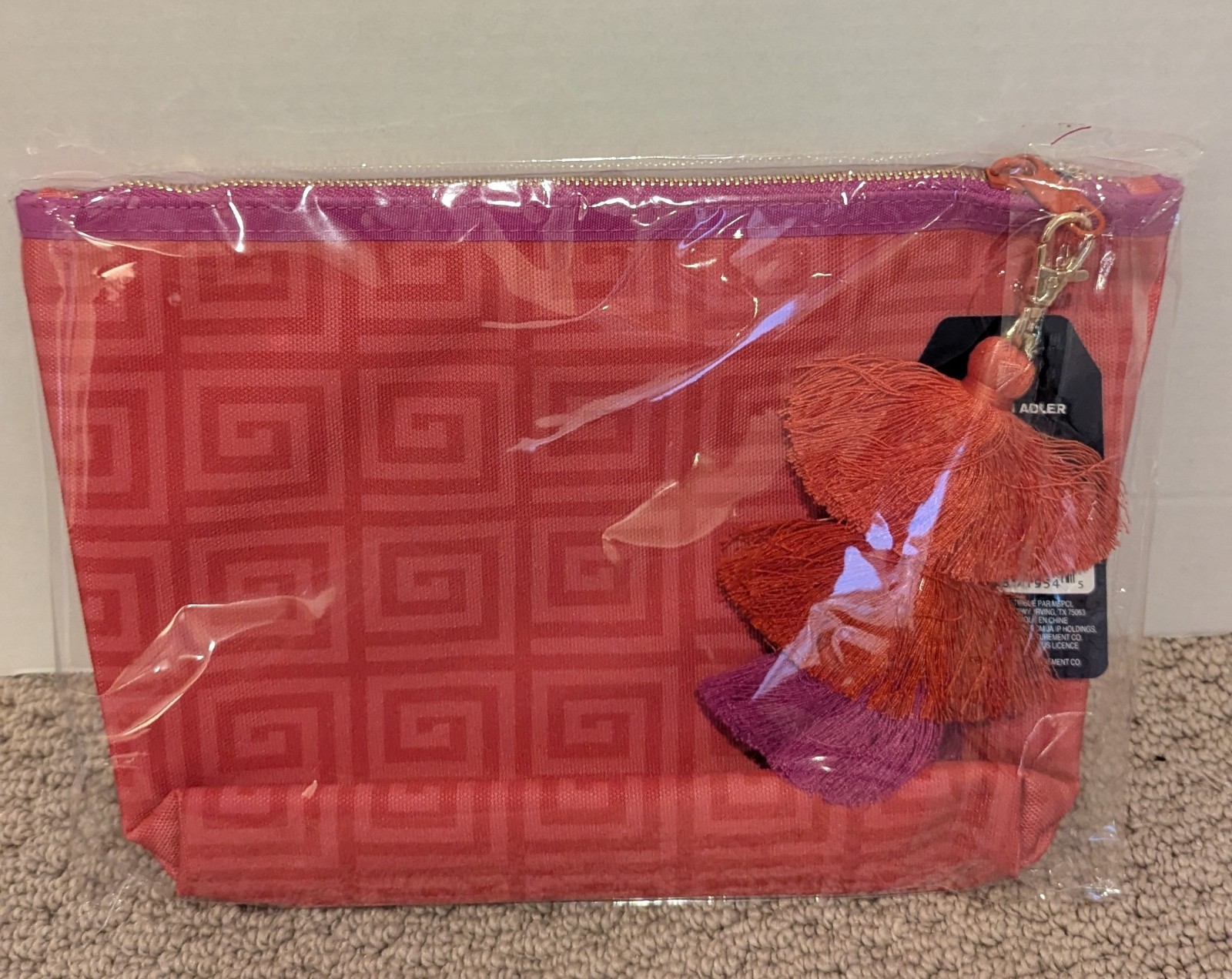 Jonathan Adler x Michaels Mahjong Pink MAHJ Tile Bag Zip Pouch NWT Ltd. Edition