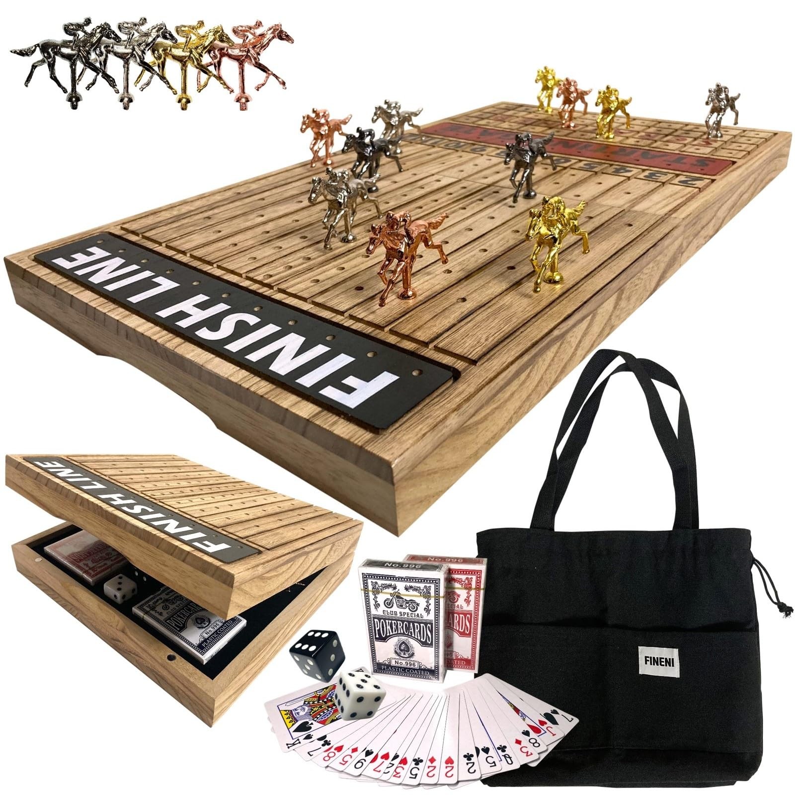 Horse Racing Game for Adults, Foldable Horse Race Board Game with 11 Luxuriou…