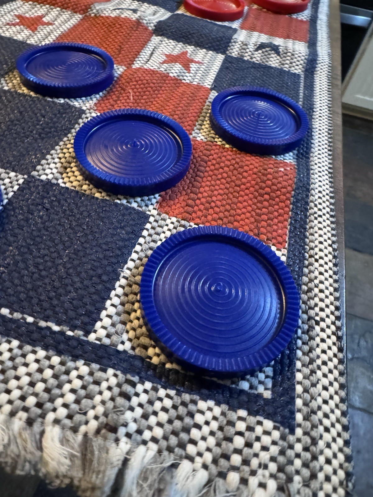Multiflex Large Checkers Set Game for Indoor/Outdoor – Patriotic Special Edition