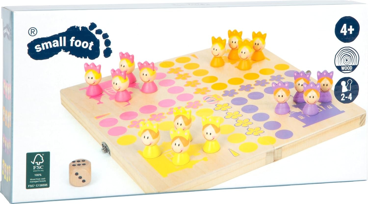 Small Foot 11105 Ludo Princesses, made of FSC 100% certified wood, with practica