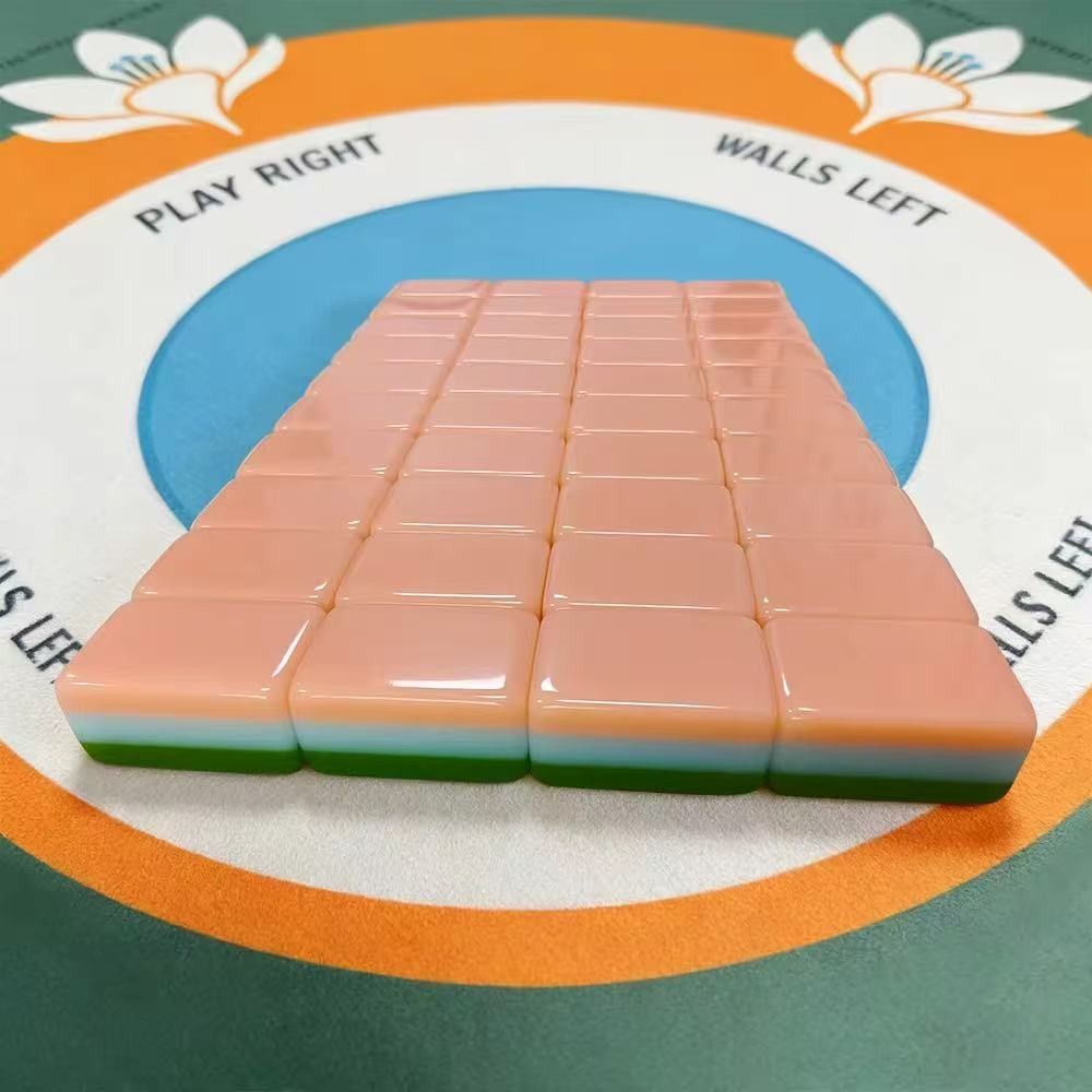 160 hand-painted oil painting style American mahjong tiles, 3 layers of acrylic.