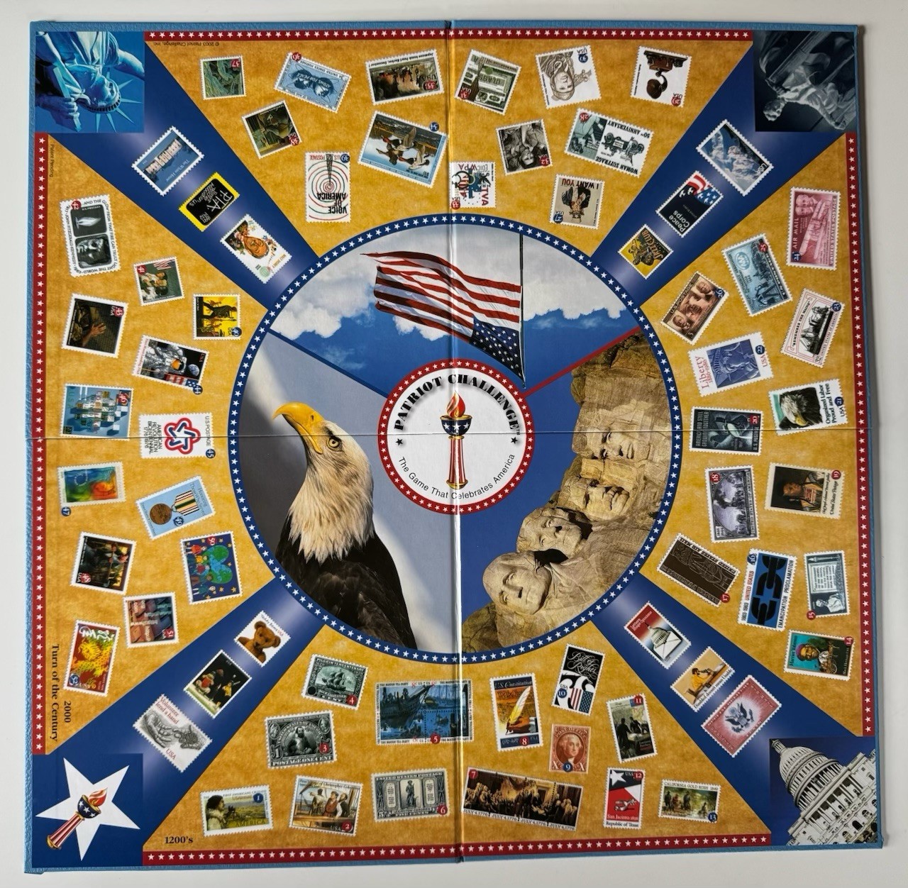 Patriot Challenge Game Colorful Reproductions Of American Stamp Art