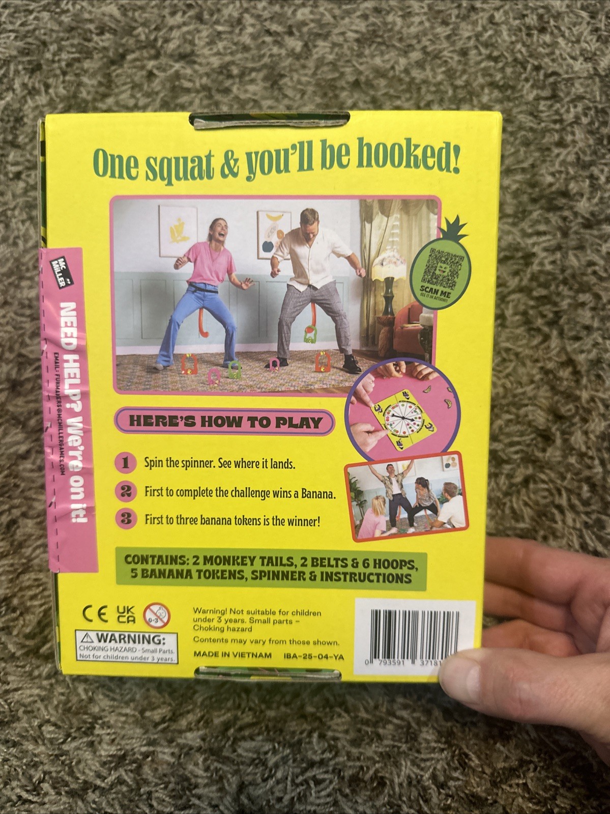 MCMILLER ENTERTAINMENT It’s Bananas! The Monkey Tail Game – Funny – New Sealed