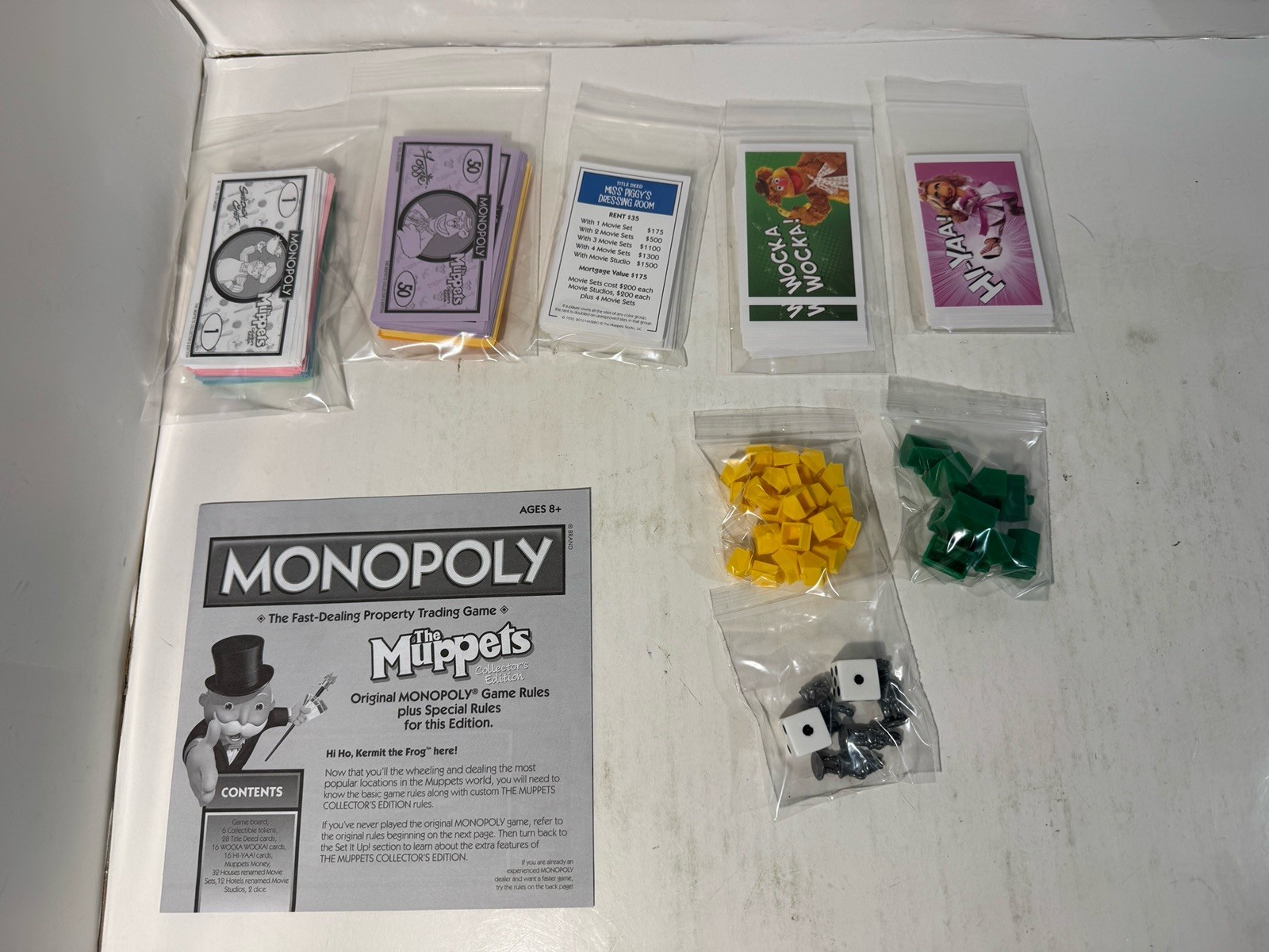 Monopoly The Muppets Collector’s Edition Board Game 2010 Incomplete 4 Tokens