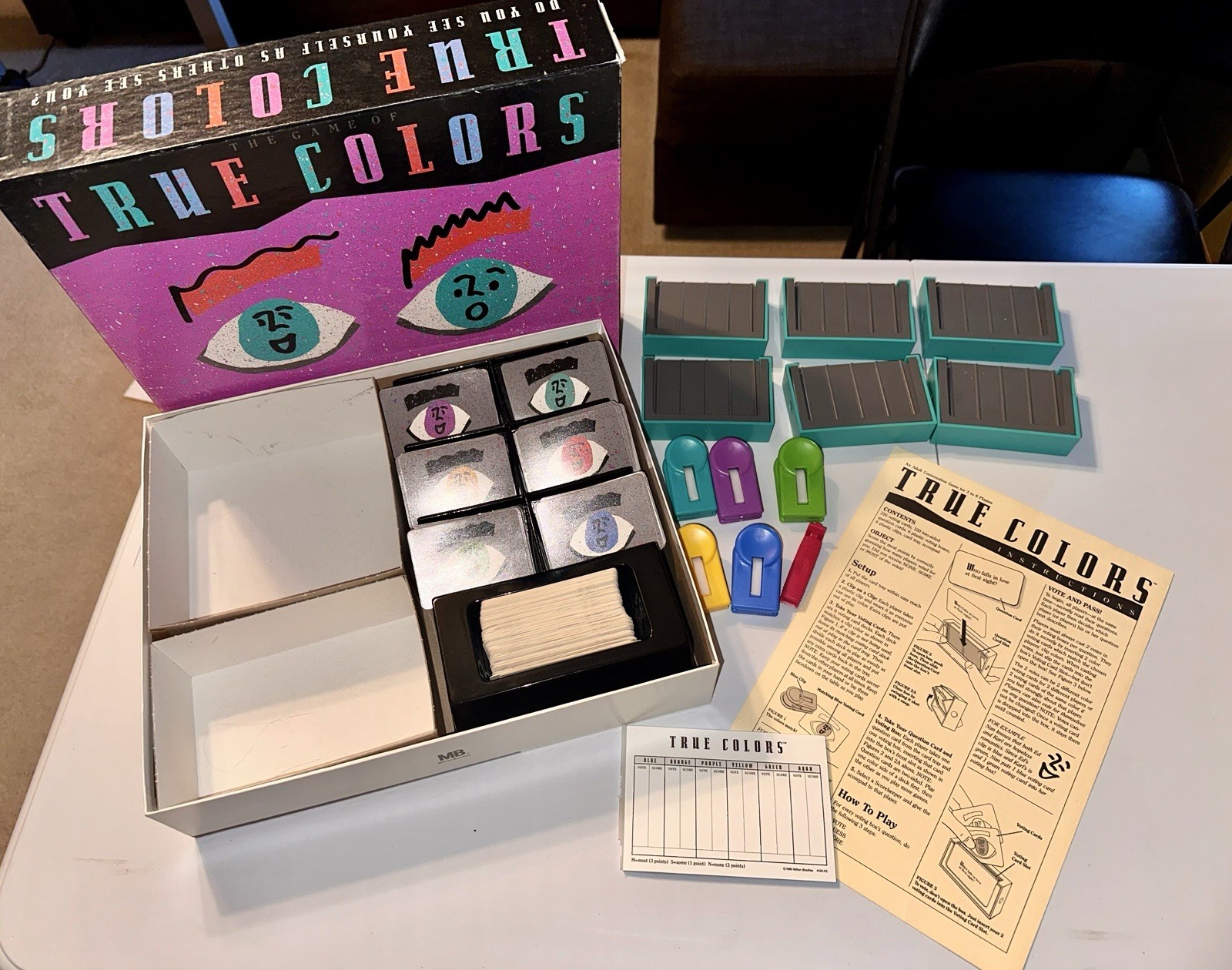 True Colors Vintage Board Game Milton Bradley 1990 Fun Adult Conversation