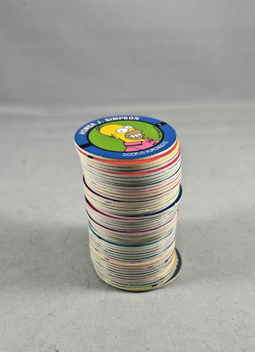 The Simpsons POGS 1994 SkyCaps Bongo Complete 50 Character Set NEAR MINT