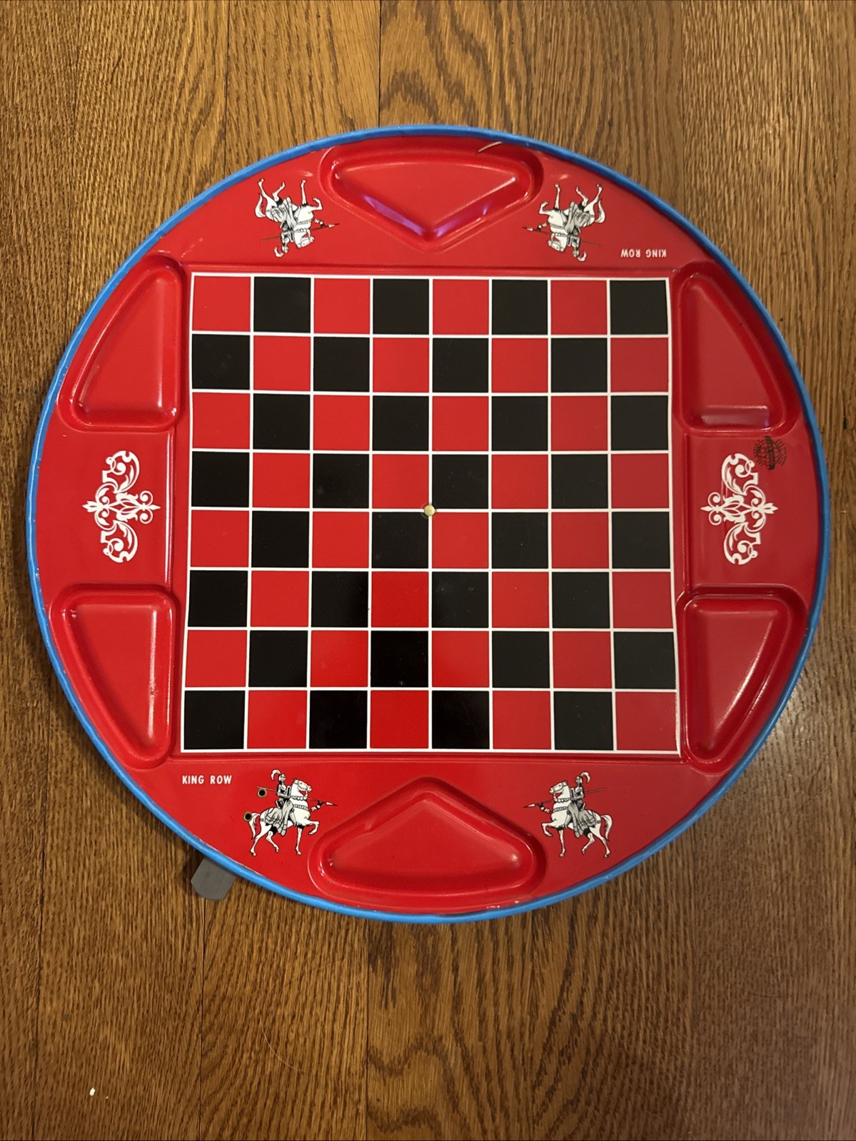 Vintage Chinese & Regular Checkers Metal Game Ohio Art #538 2-in-1 Box Board