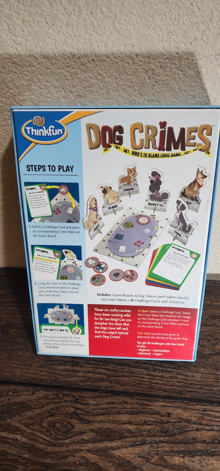 Dog Crimes Board Game, Complete Set, Logic Game, Single Player, Thinkfun Ages 8+