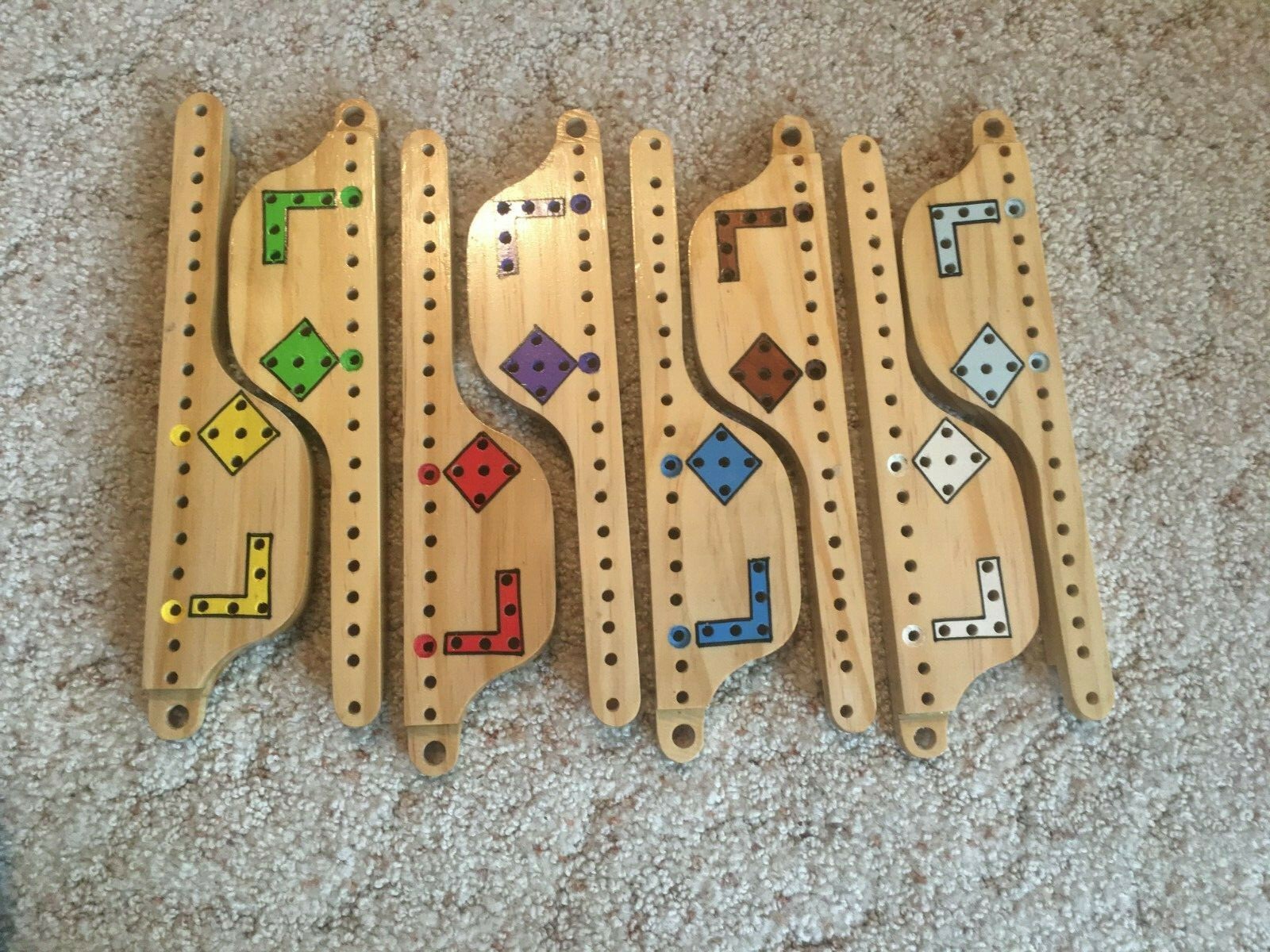 Pegs & Jokers Up to 8 Player Board Game w/ 4 Decks Poker Cards 12″ Select Pine