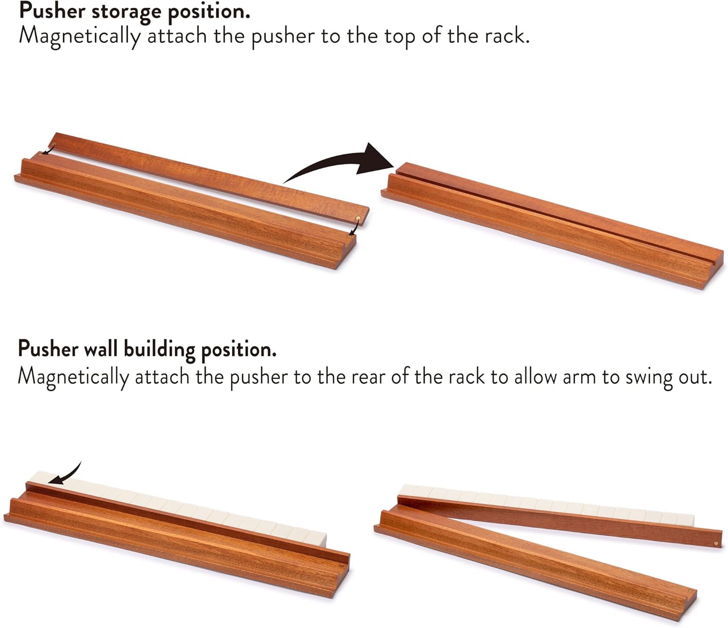Classic Chestnut Color Wooden Mahjong Game Racks