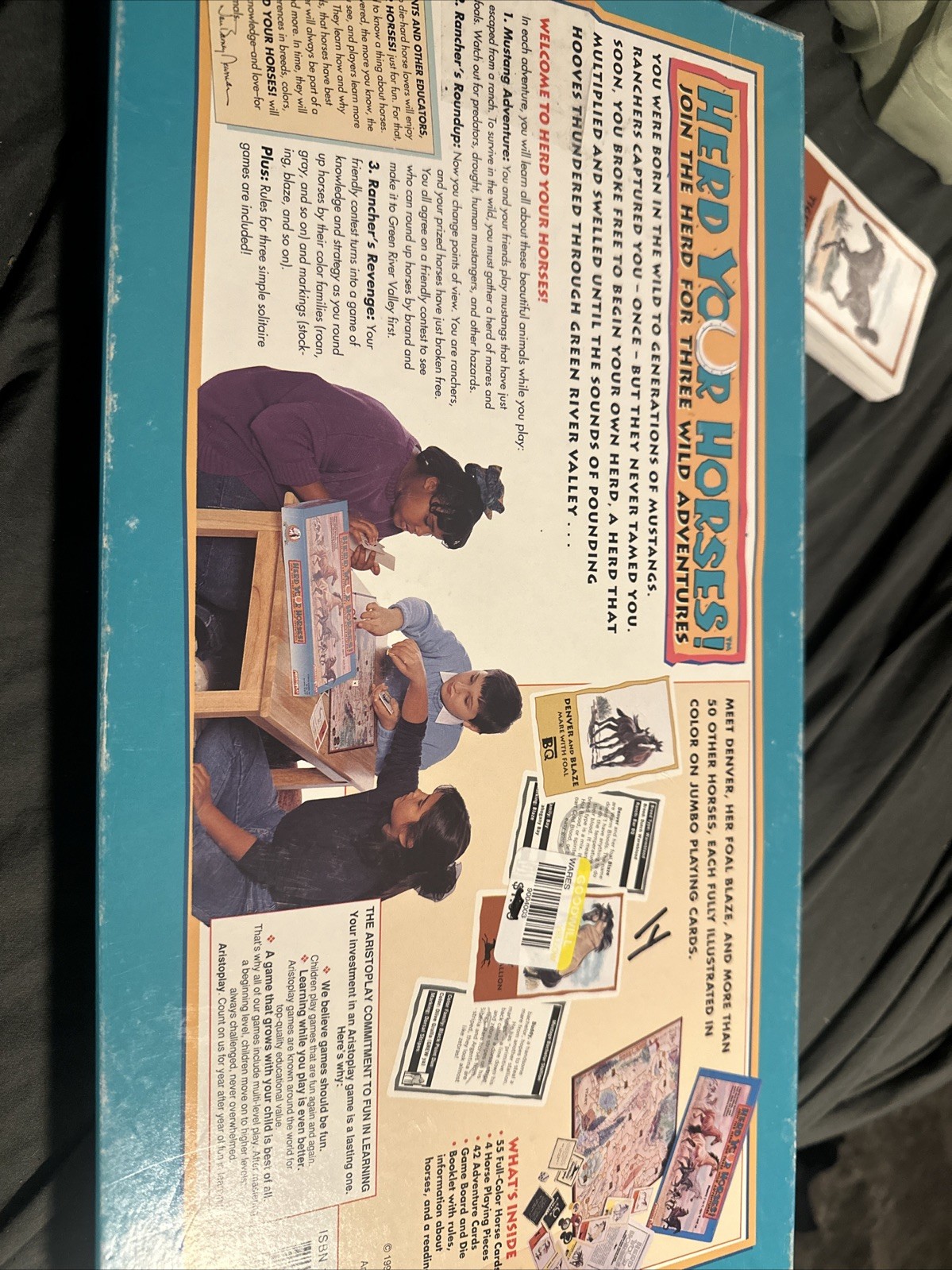 VINTAGE Herd Your Horses Kids Family Replacement Pieces Horse Cards And Board