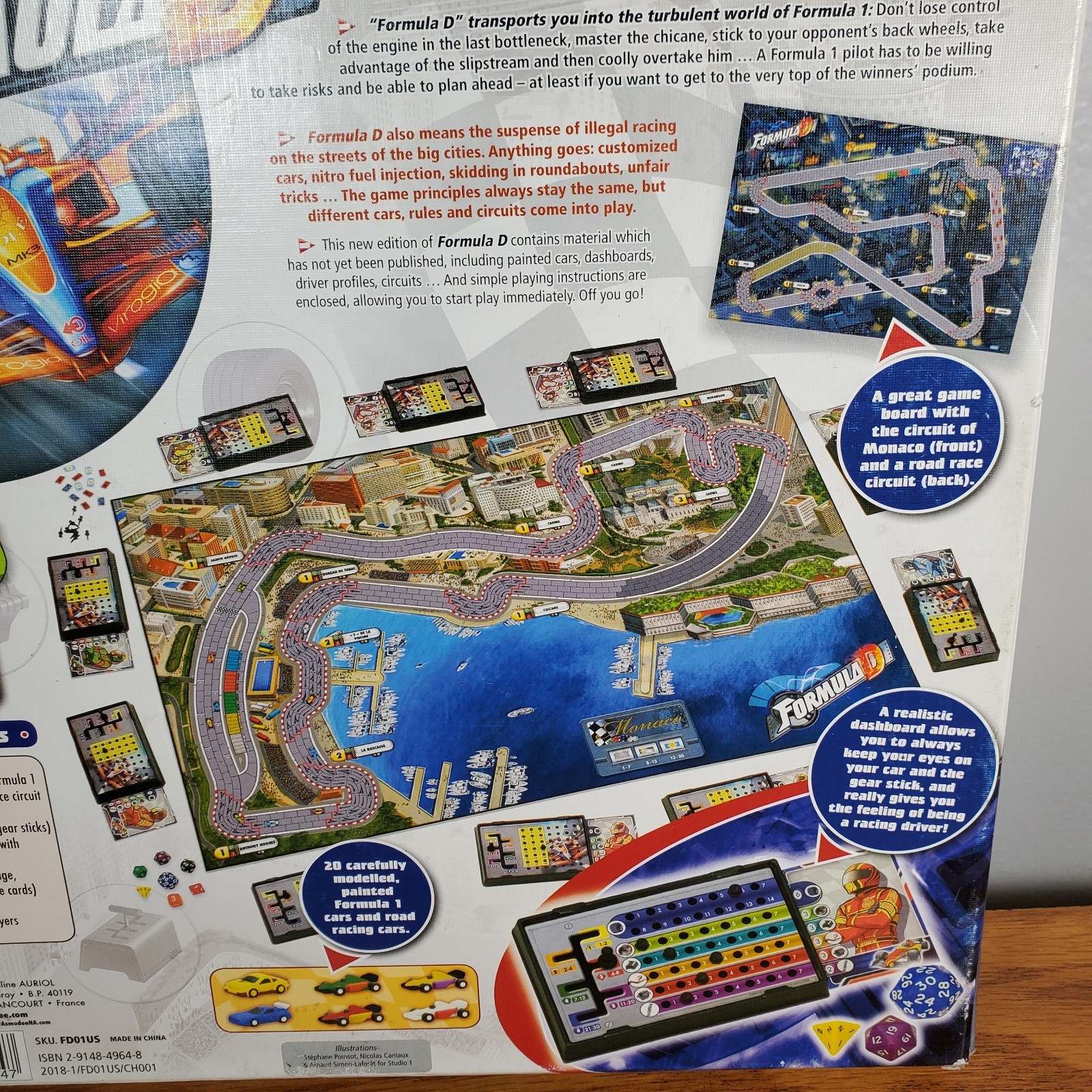 Asmodee Formula D Board Game Racing Strategy 2018 2-10 Players Complete