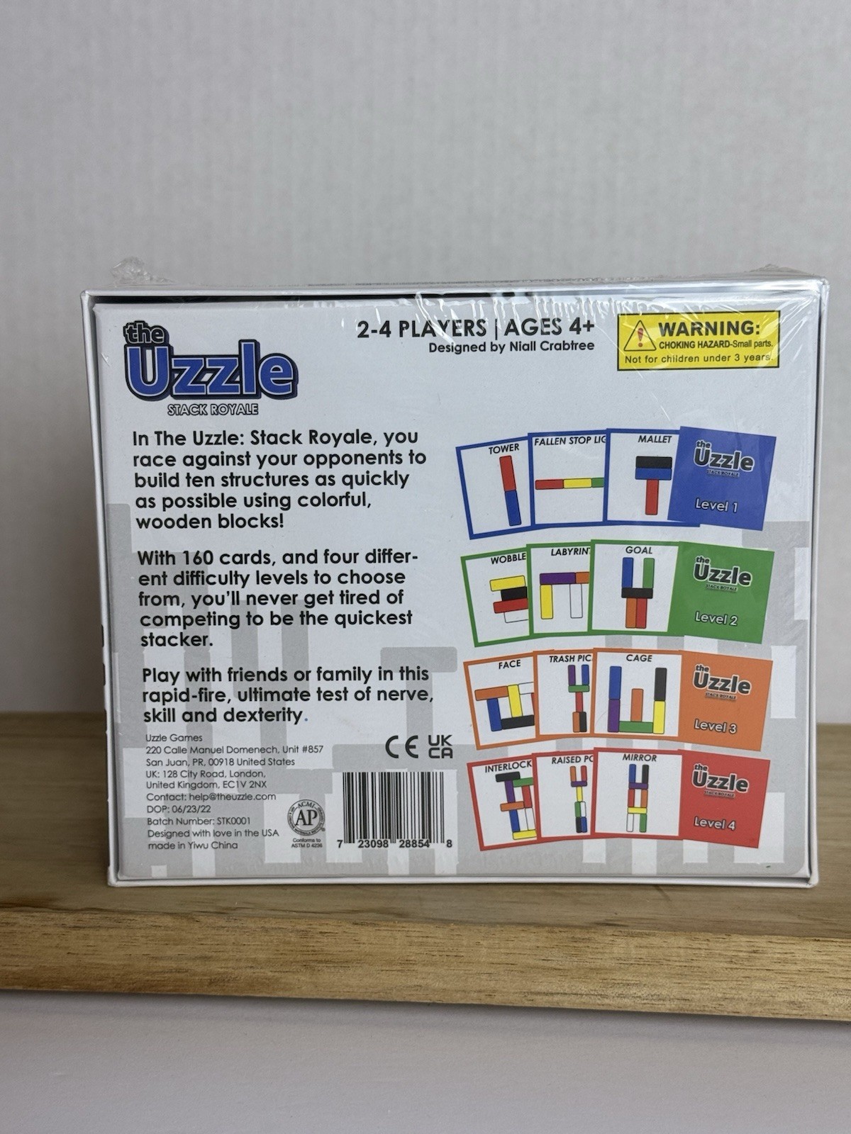 Uzzle Games The Uzzle Stack Royale Family Game 2-4 Players Colorful Blocks 4+