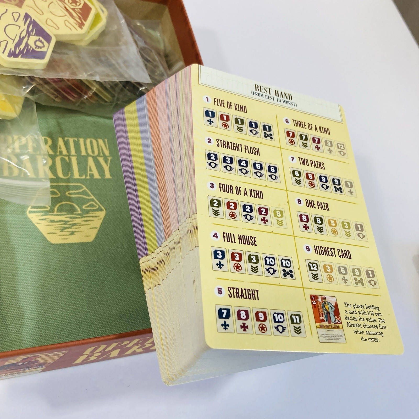 OPERATION BARCLAY BOARD GAME + ACRYLIC TILES english & spanish salt & pepper EUC