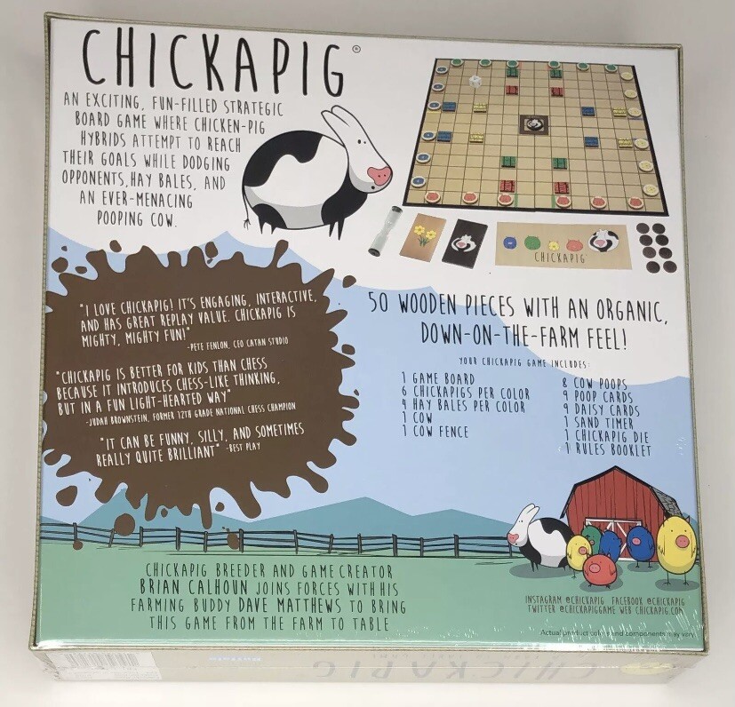Chickapig Strategic Board Game Family Friendly 8+ Game For 2 or 4 Players – New