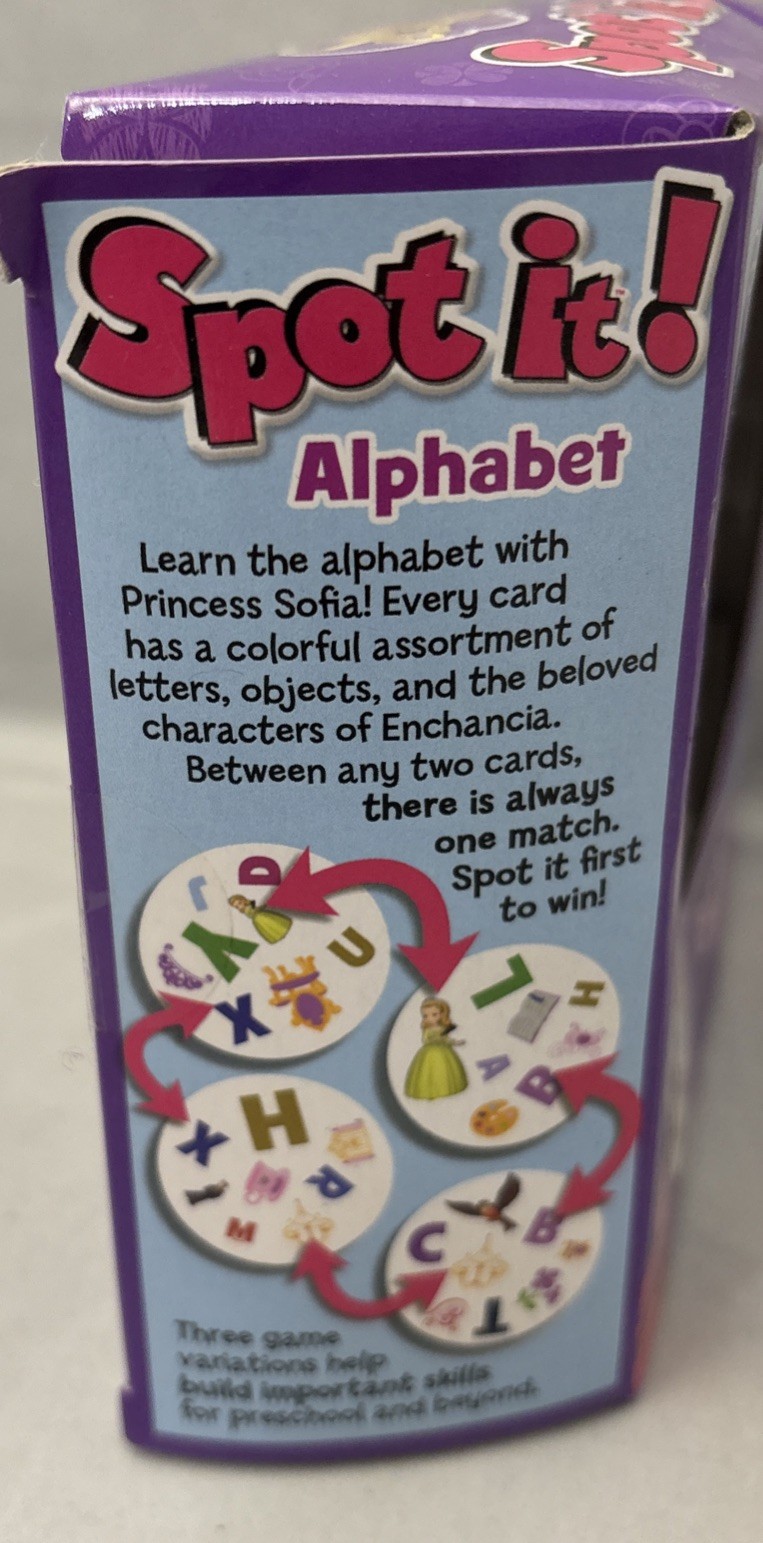 Spot It! Disney Learning – Sofia The First Edition – – Spot’n Learn Alphabet
