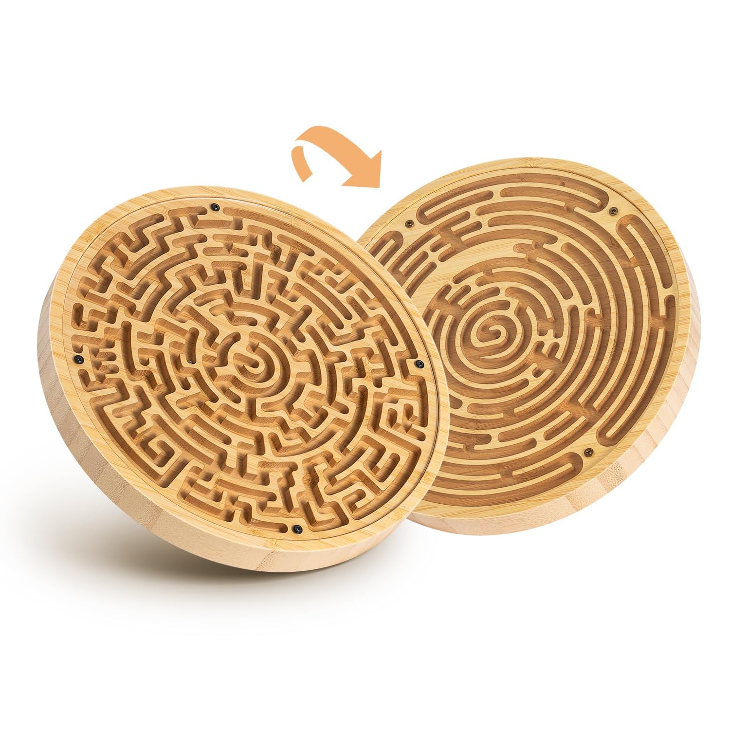 Wooden Labyrinth Board Game with Two Versions of Upgraded Circular Marble Maz…