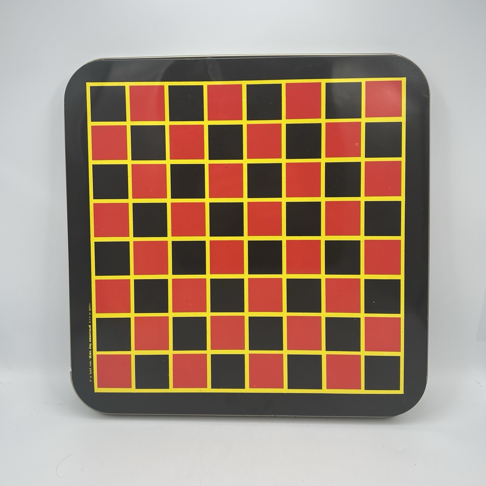 Vintage Pressman CHINESE CHECKERS /CHECKERS Tin Board 14″ Marbles