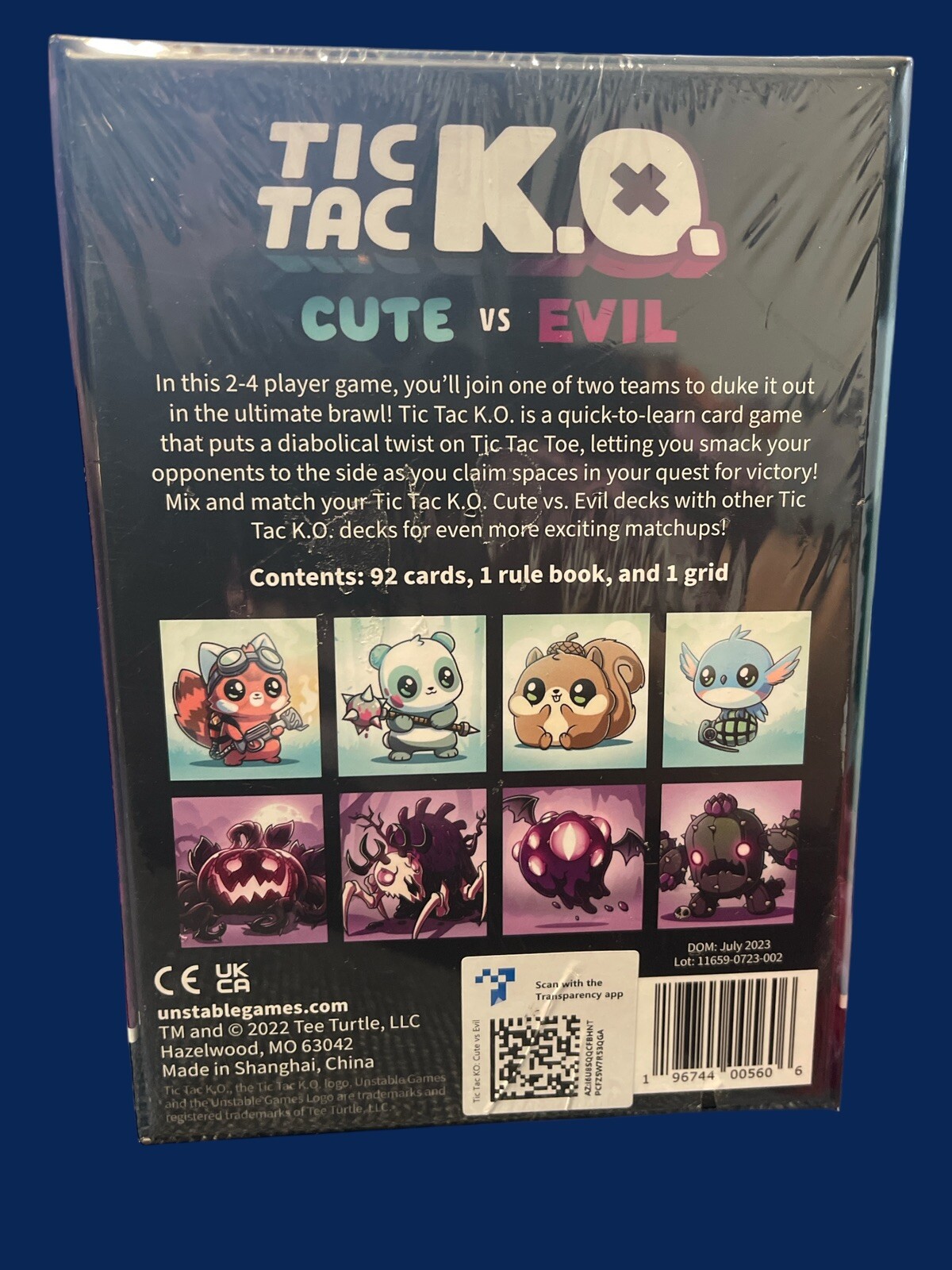 Tic Tac KO Cute vs Evil Card Game NEW 8+ K.O. 2-4 Players Unstable Games Sealed