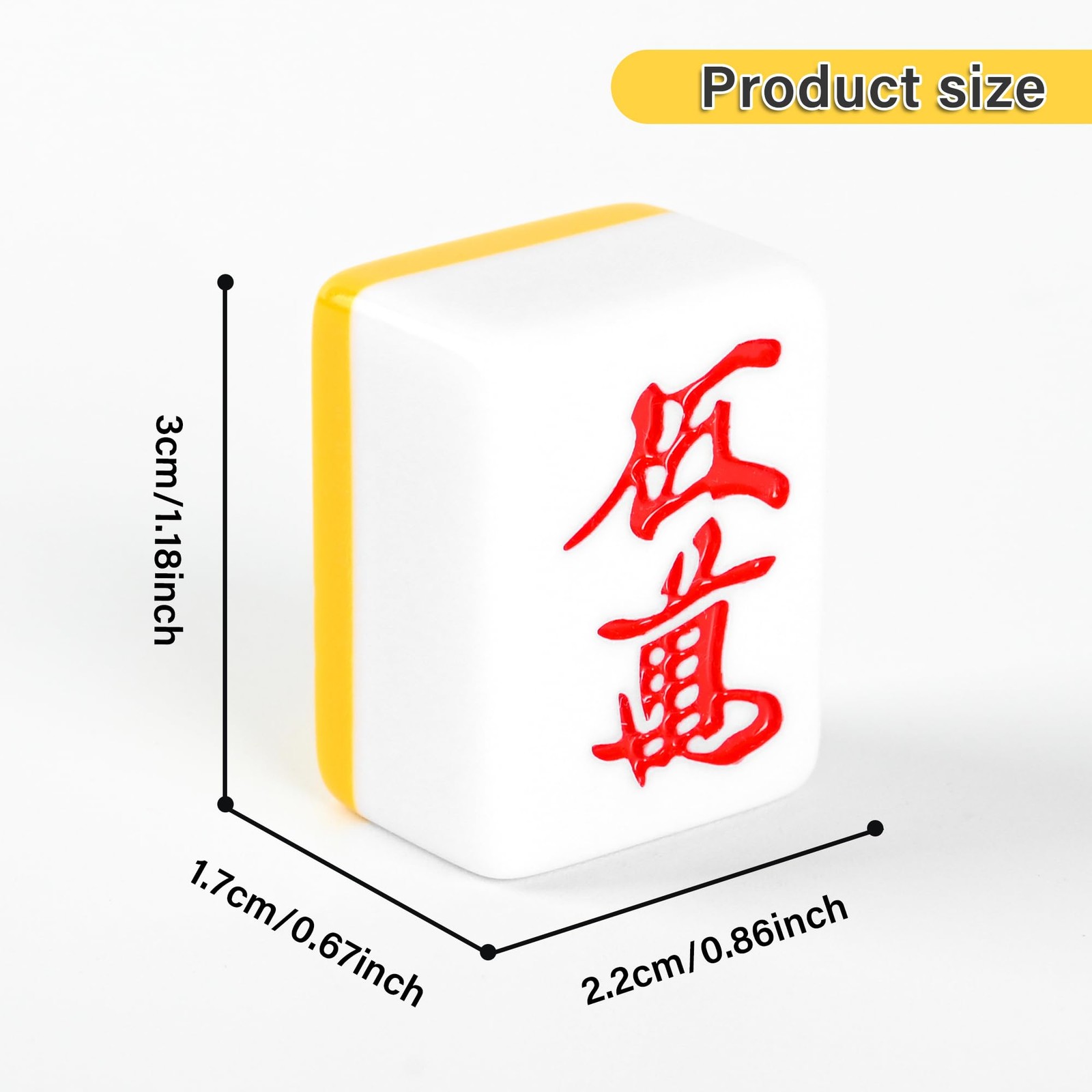 Japanese Riichi Mahjong Set, 144 White and Yellow Tiles – with Black Box, Eas…