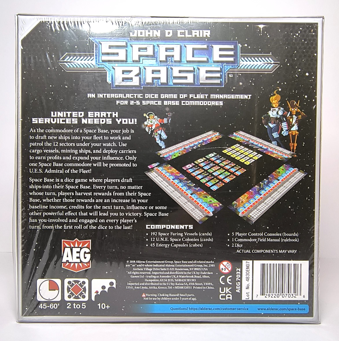 Space Base Dice Board Game by AEG Intergalatic Fleet & John D Clair NEW SEALED