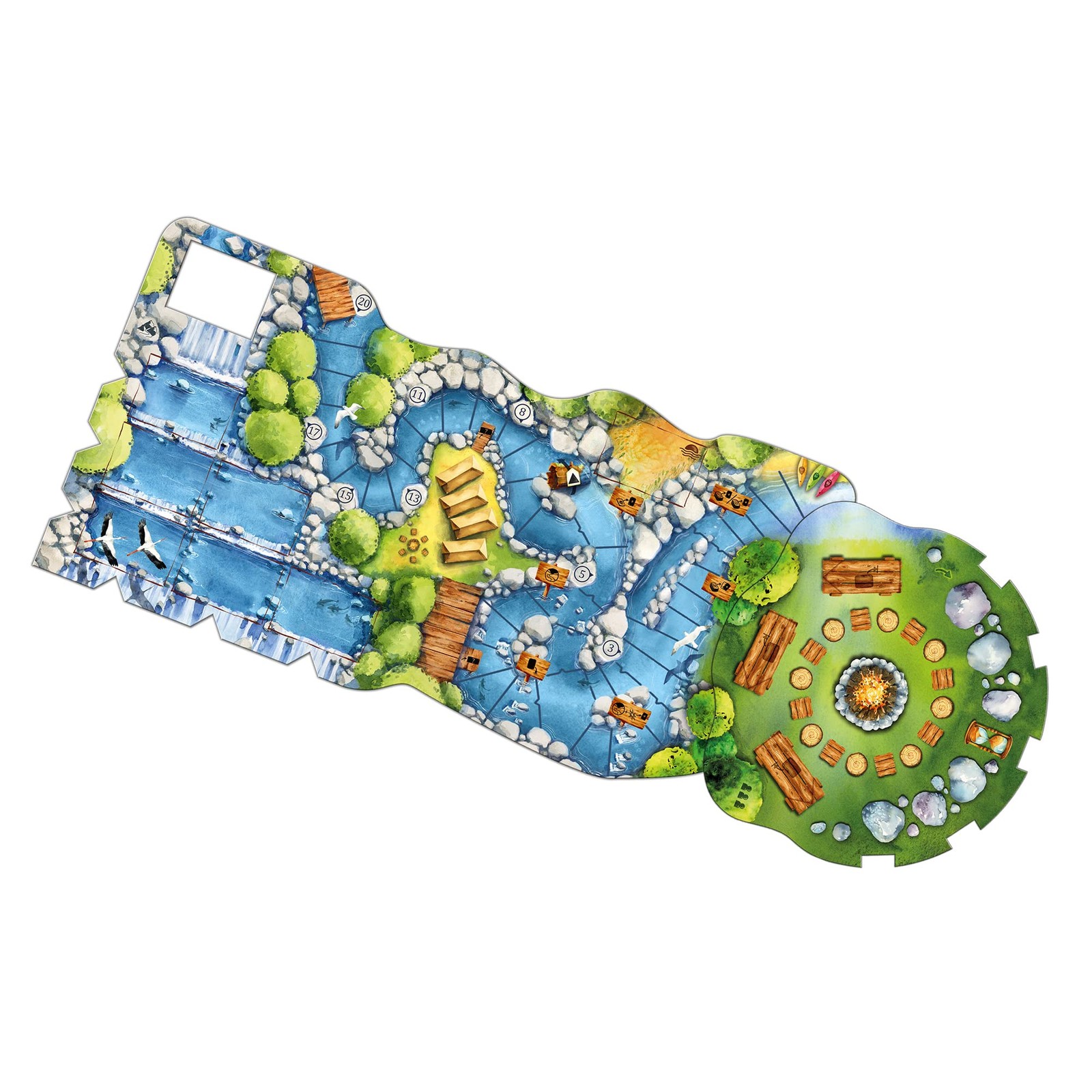 Meadow Downstream Expansion Nature Themed Strategy Board Game For 1 To 4 Players
