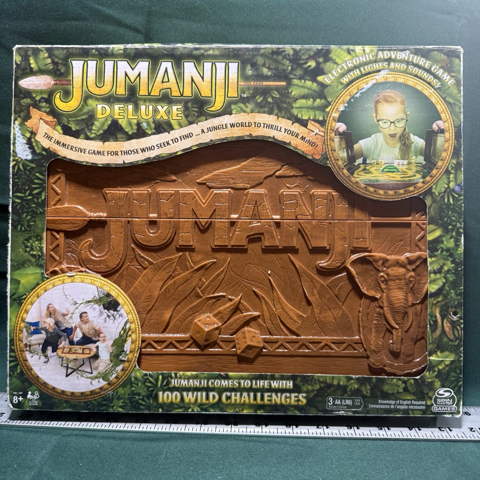 Jumanji Deluxe Electronic Adventure Board Game Lights Sounds Spin Master